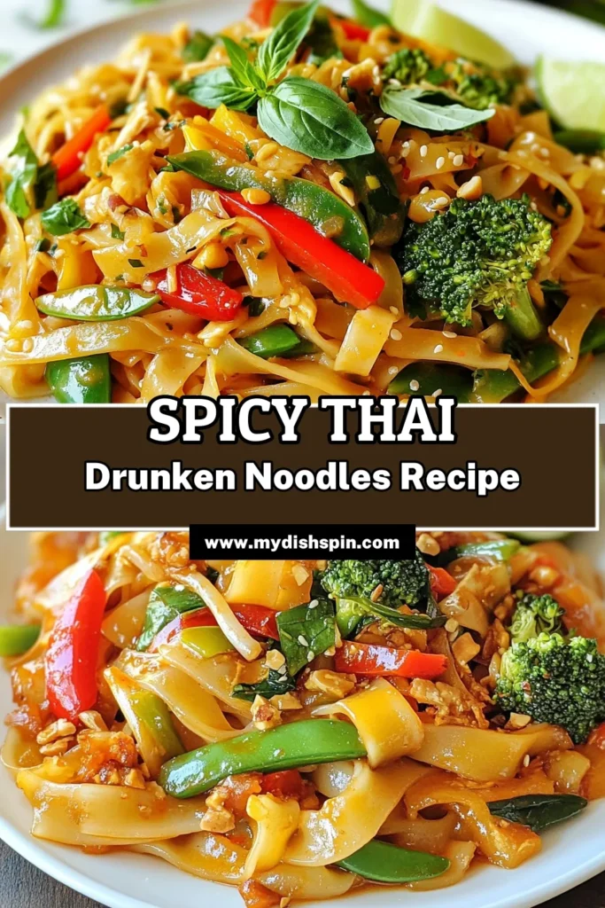 Discover the vibrant flavors of a Street Style Thai Drunken Noodles recipe that will transport your taste buds straight to Thailand! This spicy Thai rice noodles dish is not only delicious but also easy to whip up at home. Enjoy a vegetarian twist with our easy vegetarian Drunken Noodles, packed with fresh veggies and aromatic herbs. Ready to dive into a homemade Drunken Noodles experience? Save this recipe and try it today! #ThaiDrunkenNoodles #StreetStyleNoodles #VegetarianRecipes #HomemadeNoodles