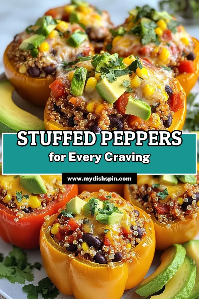 Discover delicious stuffed bell peppers recipes with our Stuffed Peppers Six Ways! This easy stuffed peppers recipe features quinoa stuffed peppers that are not only vegetarian but also healthy and packed with flavor. Fill vibrant bell peppers with a savory mixture of quinoa, black beans, corn, and spices. Perfect for a quick dinner or meal prep! Try this delectable dish today and add it to your favorites! #StuffedPeppers #HealthyRecipes #QuinoaRecipes #VegetarianMeals