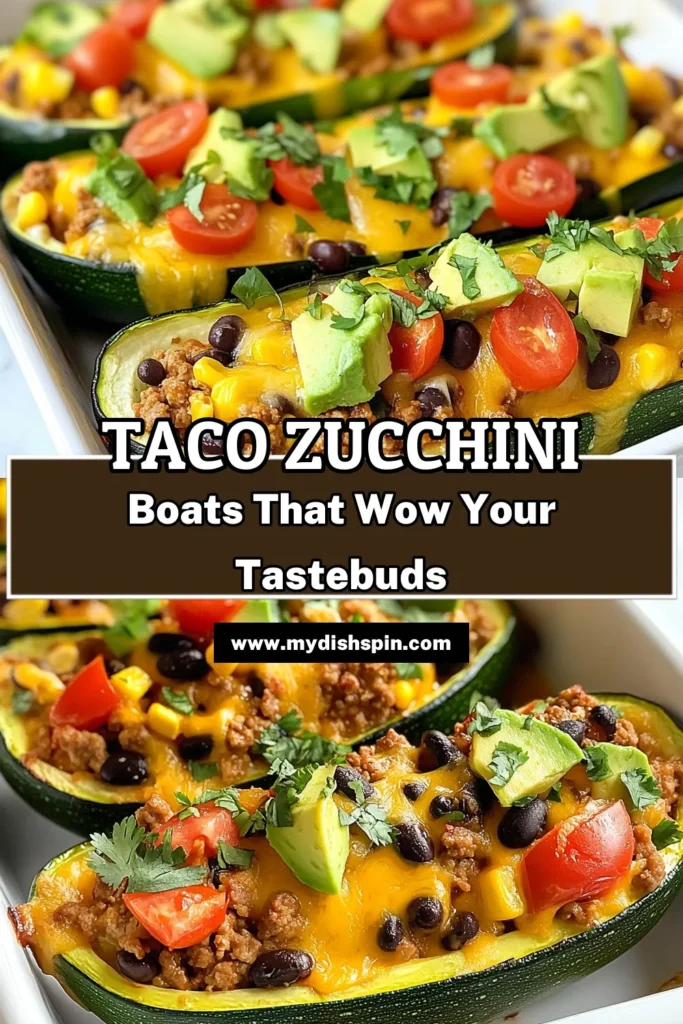 Discover a delicious twist on dinner with these Taco Stuffed Zucchini Boats! Packed with flavor and nutrients, this healthy zucchini recipe features ground turkey tacos, making it a perfect choice for low-carb taco recipes. Simply hollow out zucchini, fill them with a savory zucchini boat filling, and bake for a mouthwatering meal. Ideal for family dinners! Save this recipe for an easy weeknight dinner. #TacoStuffedZucchini #HealthyZucchiniRecipes #LowCarbTacos #GroundTurkeyTacos