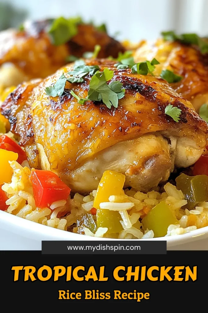 Discover a delicious Caribbean chicken recipe with our easy one-pot Caribbean rice meal that will impress your family and friends! This coconut milk chicken and rice dish features tender curry chicken thighs and vibrant veggies, all infused with rich flavors. Perfect for a quick weeknight dinner, this easy chicken and rice dish is ready in just 45 minutes! Save this recipe for your next meal! #CaribbeanChicken #CoconutMilk #EasyDinner #OnePotMeal