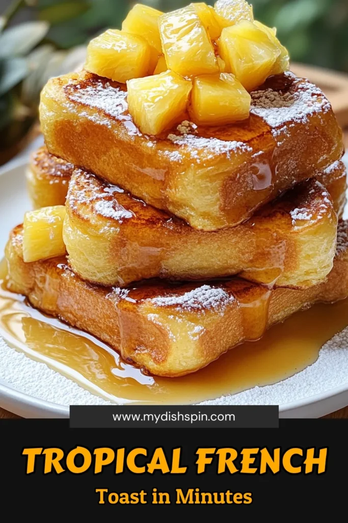 Indulge in this delicious Hawaiian Roll French Toast, a perfect tropical French toast recipe that's sure to impress! Made with fluffy Hawaiian sweet rolls, this easy French toast with pineapple is ideal for any breakfast or quick brunch ideas. Just slice, dip, and cook for a delightful treat topped with syrup and fresh pineapple. Try this mouthwatering recipe today and elevate your breakfast game! #HawaiianRollFrenchToast #TropicalFrenchToast #QuickBrunchIdeas #EasyBreakfastRecipes
