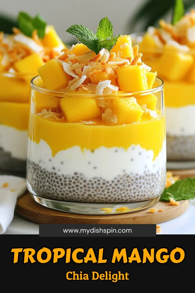 Indulge in a deliciously healthy treat with this Mango Coconut Chia Pudding recipe! This vegan chia pudding combines creamy coconut milk and juicy mango for a refreshing, nutritious dessert. Perfect for meal prep, this chia seed pudding recipe is easy to make and packed with flavor. Top it off with toasted coconut flakes for added crunch. Save this Healthy Mango Dessert for your next sweet craving! #MangoCoconutChiaPudding #HealthyDessert #VeganRecipe #ChiaSeedPudding