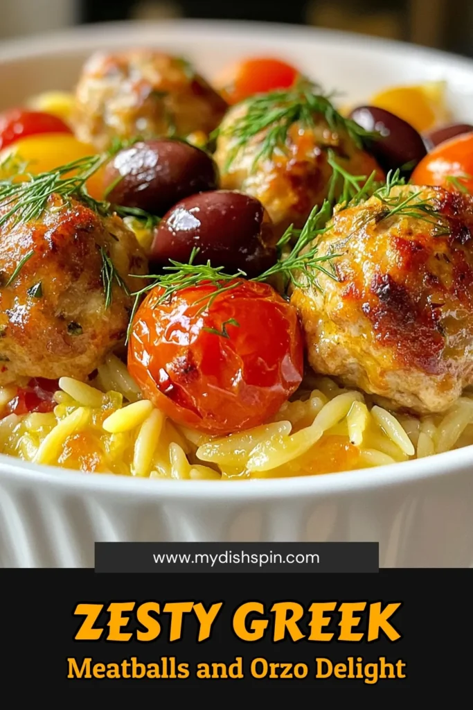 Discover the perfect recipe for Greek chicken meatballs with lemon orzo! This healthy chicken meatball dish blends zesty flavors and fresh ingredients for a Mediterranean feast. Enjoy juicy Greek chicken meatballs served on a bed of delicious lemon orzo salad, topped with cherry tomatoes and olives. It's an easy, nutritious meal ideal for any occasion. Save this lemon orzo recipe to elevate your weeknight dinners! #GreekChickenMeatballs #LemonOrzoRecipe #HealthyChickenMeatballs #MediterraneanDishes