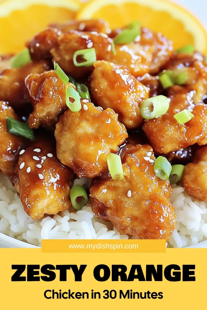 Discover the ultimate easy orange chicken recipe with Citrus Zing Orange Chicken! Perfect for quick weeknight meals, this healthy chicken dinner features tender chicken coated in a luscious orange sauce chicken made with fresh ingredients. In just 30 minutes, you can enjoy a vibrant, flavorful dish that's sure to impress. Save this recipe for a delicious, satisfying dinner tonight! #OrangeChicken #HealthyRecipes #QuickMeals #CitrusZing