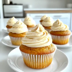 - 1 ½ cups all-purpose flour - 1 cup granulated sugar - ½ cup brown sugar, packed - 1 teaspoon baking powder - ½ teaspoon baking soda - ½ teaspoon salt - 2 teaspoons ground chai spice mix (cardamom, cinnamon, ginger, cloves) - ½ cup unsweetened pumpkin puree - ½ cup buttermilk (or non-dairy alternative) - 3 large eggs - ½ cup vegetable oil - 1 teaspoon vanilla extract - 1 cup frosting (cream cheese or buttercream) - Optional chai spice for topping The ingredients for Pumpkin Chai Latte Cupcakes blend perfectly. The dry ingredients build a sweet base. Flour, sugar, and spices give the cupcakes their structure and flavor. The chai spice mix adds warmth and depth. The wet ingredients bring moisture and richness. Pumpkin puree gives these cupcakes a soft texture. Buttermilk helps with flavor and keeps them light. Eggs bind everything together, while oil adds more moisture. For frosting, I love choosing between cream cheese and buttercream. The cream cheese frosting adds tang, while buttercream is sweet and smooth. You can top with extra chai spice for a special touch. This simple addition boosts flavor and looks great too. - Preheat your oven to 350°F (175°C). This step is key for even baking. - In a large bowl, combine 1 ½ cups all-purpose flour, 1 cup granulated sugar, ½ cup brown sugar, 1 teaspoon baking powder, ½ teaspoon baking soda, ½ teaspoon salt, and 2 teaspoons chai spice mix. Whisk these dry ingredients together until they mix well. - In another bowl, mix ½ cup pumpkin puree, ½ cup buttermilk, 3 large eggs, ½ cup vegetable oil, and 1 teaspoon vanilla extract. Stir this mixture until it is smooth. - Gradually add the wet mixture to the dry ingredients. Pour it in slowly to help mix better. - Stir gently until just combined. It’s okay if small lumps remain. Overmixing can make your cupcakes tough. - Use an ice cream scoop to fill each cupcake liner about 2/3 full with the batter. This helps keep them even in size. - Bake in the preheated oven for 18-20 minutes. Check for doneness by inserting a toothpick into the center. It should come out clean. - Cool the cupcakes in the pan for 5 minutes. Then, transfer them to a wire rack to cool completely. This step is important for the best frosting later. Using room temperature ingredients is key. It helps your batter mix evenly. Cold ingredients can lead to lumps and uneven baking. Take your eggs and buttermilk out ahead of time. Let them sit for about 30 minutes. Overmixing the batter is a common mistake. Once you combine wet and dry ingredients, stir gently. Stop when you see small lumps. This keeps your cupcakes light and fluffy. If you mix too much, your cupcakes may turn out dense. Achieving the perfect frosting consistency is crucial. Start with softened cream cheese or butter. Mix until smooth and creamy, adding a little milk if needed. The frosting should be spreadable but not runny. Decorating ideas can elevate your cupcakes. After frosting, sprinkle some extra chai spice on top. It adds flavor and looks lovely. You can also use edible flowers or chocolate shavings for a fun touch. Overbaking cupcakes can ruin their texture. Watch them closely as they bake. Use a toothpick to check for doneness. If it comes out clean, they are done. Not cooling properly before frosting is another issue. Let your cupcakes sit for five minutes in the pan. Then transfer them to a wire rack. Frost only when they are completely cool. This keeps the frosting from melting. {{image_2}} You can make your Pumpkin Chai Latte Cupcakes even more fun. One easy way is to add chocolate chips. Just fold in about a cup of mini chocolate chips into the batter before you scoop it into the liners. The chocolate pairs well with the warm spices. Another option is to use different spice blends. You can swap the chai spice for pumpkin pie spice or even a mix of nutmeg and allspice. This small change can give your cupcakes a fresh twist. Injecting your cupcakes with a flavored filling can take them to the next level. A pumpkin spice filling is a great choice. You can easily make this by mixing extra pumpkin puree with some sugar and spices. Use a piping bag to inject the filling right into the center. Cream cheese filling is another tasty option. Mix cream cheese with a bit of sugar and vanilla extract. This rich filling adds a creamy texture that contrasts nicely with the soft cupcake. If you need a gluten-free option, try using almond flour or oat flour instead of all-purpose flour. Both types of flour work well and keep the cupcakes moist. Just remember that the texture may change a bit. For those who want a dairy-free treat, you can use coconut cream or almond milk for the frosting. Both options create a deliciously smooth topping. They let everyone enjoy these cupcakes without dairy. To keep your pumpkin chai latte cupcakes fresh, store them in an airtight container. This helps prevent them from drying out. You can keep them at room temperature for up to three days. If you want them to last longer, put them in the fridge. In the fridge, they can stay good for about a week. If you have leftover frosting, store it in an airtight container as well. It will stay fresh in the fridge for up to two weeks. You can also freeze the frosting. Just make sure to use a freezer-safe container. Frozen frosting can last for about three months. To refresh your cupcakes, preheat your oven to 350°F (175°C). Place the cupcakes on a baking sheet and heat for about 5-10 minutes. This will warm them up and make them soft again. Avoid using the microwave, as it can make the cupcakes rubbery. Enjoy your perfectly warmed pumpkin chai latte cupcakes! To keep your cupcakes moist, use a few simple techniques: - Use fresh ingredients, especially eggs and butter. - Include pumpkin puree, which adds moisture. - Don’t overmix the batter. Mix until just combined. - Bake at the right temperature. Overbaking dries them out. - Let them cool in the pan for a few minutes. This helps keep them soft. These steps will give you soft and fluffy cupcakes every time. Yes, you can make the batter ahead of time. Here’s how: - Mix the dry and wet ingredients in separate bowls. - Store them in the fridge until you are ready to bake. - Combine the wet and dry ingredients just before baking. This way, you keep your cupcakes fresh and tasty. You can try many spices for different flavors: - Use cinnamon for a warm taste. - Add nutmeg for a cozy vibe. - Experiment with ginger for a spicy kick. - Try allspice for a unique twist. Mix and match to create your perfect flavor. This blog post covered everything you need to know for perfect chai spice cupcakes. We explored dry and wet ingredients, step-by-step instructions, and common errors to avoid. You learned about variations and storage tips to keep them fresh. Cupcakes are fun to make and easy to customize. Remember, use room temperature ingredients and don’t overmix. Enjoy baking and share your tasty creations with friends! Craft each detail and watch your cupcakes shine.