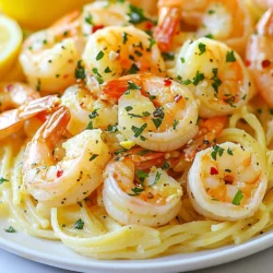 Here’s what you need to make Garlic Butter Shrimp Scampi: - 1 lb large shrimp, peeled and deveined - 4 tablespoons unsalted butter - 4 tablespoons olive oil - 6 cloves garlic, minced - 1/2 teaspoon red pepper flakes (adjust to taste) - Juice and zest of 1 lemon - 1/4 cup chicken or vegetable broth - 1/4 cup freshly chopped parsley - Salt and pepper to taste - 8 oz linguine or spaghetti - Optional: Grated Parmesan cheese for serving These ingredients blend to create a rich, tasty dish. The shrimp provide protein and flavor, while the garlic and butter add depth. Lemon juice brightens the dish, and fresh parsley gives it a pop of color. Adjust the red pepper flakes based on your spice preference. This recipe is simple yet packed with flavor. It’s a great way to impress family or friends with minimal effort. {{ingredient_image_1}} Start by boiling water in a large pot. Add salt to the water for flavor. Once the water reaches a rolling boil, add 8 oz of linguine or spaghetti. Cook according to the package instructions until al dente. This usually takes about 8-10 minutes. Why reserve pasta water? Reserve 1 cup of the pasta water before draining. This starchy water helps create a smooth sauce later. In a large skillet, heat 4 tablespoons of olive oil and 2 tablespoons of butter over medium heat. Once the butter has melted, add 1 lb of large shrimp. Season them with salt and pepper. Cook the shrimp for about 2-3 minutes. They should turn pink and opaque. Remove the shrimp from the skillet and set them aside. In the same skillet, add the remaining 2 tablespoons of butter and 6 minced garlic cloves. Sauté the garlic for about 1-2 minutes. Be careful not to burn the garlic, as it can become bitter. Enhancing flavor: After the garlic is fragrant, stir in 1/2 teaspoon of red pepper flakes, the juice and zest of 1 lemon, and 1/4 cup of chicken broth. Let this mixture simmer for about 2-3 minutes to meld the flavors. Return the cooked shrimp to the skillet, along with the drained pasta. Toss everything together to coat the pasta and shrimp in the sauce. If the sauce seems To ensure your shrimp cook perfectly, use fresh shrimp. Look for shrimp that are firm and have a mild scent. When cooking, watch for color change. The shrimp should turn pink and opaque. This takes about 2-3 minutes on medium heat. Overcooking makes shrimp tough, so stay alert. For the right sauce thickness, start with reserved pasta water. Add it a little at a time. This water contains starch that helps thicken the sauce. Stir and observe the consistency. You want it creamy, not watery. If shrimp is not your thing, try scallops or chicken. Both options work well with the same sauce. For pasta, you can use zucchini noodles or gluten-free pasta. These substitutes keep the dish light and enjoyable. For dairy-free options, replace butter with olive oil or vegan butter. Nutritional yeast can also give a cheesy flavor without dairy. These swaps keep the dish tasty for everyone. To add more flavor, consider herbs like basil or thyme. Fresh herbs brighten the dish and add depth. You can also try adding lemon zest for a citrus kick. Adjust the spice levels by changing the red pepper flakes. For more heat, add extra flakes. For a milder taste, reduce the amount. This makes the dish fit your own taste perfectly. Pro Tips Use Fresh Shrimp: Whenever possible, opt for fresh shrimp over frozen for the best flavor and texture. Look for shrimp that are firm and have a mild sea scent. Don’t Overcook the Shrimp: Shrimp cook very quickly; remove them from the heat as soon as they turn pink and opaque to avoid rubbery texture. Adjust the Spice: Customize the level of heat by adjusting the amount of red pepper flakes according to your preference. You can always add more, but it’s hard to take it away! Save Pasta Water: Always reserve some pasta cooking water before draining. It can be a great addition to your sauce to help it cling to the pasta better. {{image_2}} You can make Garlic Butter Shrimp Scampi even better by adding vegetables. Spinach is a great choice. It wilts nicely in the garlic sauce. Cherry tomatoes also add a pop of color and sweetness. You can also try bell peppers or zucchini. Just chop them up and toss them in with the shrimp. This adds flavor and nutrition to your dish. If you want to switch things up, consider using scallops or chicken. Scallops give a nice, sweet taste that pairs well with garlic. Just cook them for a shorter time. Chicken can work too; just cut it into small pieces. You can even create a seafood medley. Mix shrimp, scallops, and fish for a more varied dish. This brings different textures and flavors to your plate. Get creative with flavors from around the world. For a Southwest twist, add spices like cumin and paprika. Toss in some corn and black beans for a hearty meal. For an Asian twist, use soy sauce and ginger. These changes can completely transform the dish while keeping it simple and tasty. Explore different ingredients to find your favorite version! To keep your garlic butter shrimp scampi tasty, store leftovers in an airtight container. This method helps keep the flavors fresh. It will last for up to three days in the fridge. If you want to enjoy it later, make sure to cool it down first before sealing. When you reheat shrimp scampi, aim for gentle heat. Use a skillet over low to medium heat. Add a splash of chicken broth or water to keep it moist. Stir often to avoid overcooking the shrimp. Overcooked shrimp can turn rubbery and lose their flavor. Freezing shrimp scampi is a great way to save it for later. Place it in a freezer-safe container, leaving some space for expansion. It can last for about three months in the freezer. To thaw, move it to the fridge overnight. You can reheat it after thawing, using the same gentle technique mentioned above. This way, you can still enjoy that rich garlic flavor! You can tell shrimp are cooked when they turn pink and opaque. They should curl into a C shape. Undercooked shrimp look gray and feel soft. Overcooked shrimp will be tough and rubbery. For best results, cook shrimp for 2-3 minutes on each side. Yes, you can make this dish ahead of time. Cook the shrimp and pasta, then store them separately. Keep the sauce in the fridge. When ready to eat, reheat the sauce and add the shrimp and pasta. This keeps everything fresh and tasty. Many side dishes go well with this dish. Consider serving it with: - Garlic bread - A fresh green salad - Steamed vegetables - Rice or quinoa These sides will enhance your meal and add color. Garlic Butter Shrimp Scampi can be healthy if you watch your portion sizes. Shrimp are low in calories and high in protein. The olive oil and butter add flavor but can increase fat. You can use less butter or whole grain pasta for a healthier twist. In this article, we covered how to make a delicious Garlic Butter Shrimp Scampi. You learned about the key ingredients, cooking steps, and tips for success. Remember to cook shrimp until they are pink and firm. Feel free to get creative with herbs, vegetables, or different types of protein. This dish is not only easy to make but also exciting to share with friends and family. Use the storage and reheating tips to enjoy leftovers at their best. Happy cooking!