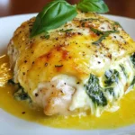 - 4 boneless, skinless chicken breasts - 2 cups fresh spinach, roughly chopped - 1 cup cream cheese, softened - 1/2 cup mozzarella cheese, shredded - 1/4 cup grated Parmesan cheese - 2 garlic cloves, minced - 1 teaspoon onion powder - 1/2 teaspoon salt - 1/4 teaspoon black pepper - 1 tablespoon olive oil - 1/2 teaspoon Italian seasoning These ingredients come together to create a tasty filling. I love how the soft cream cheese mixes with the fresh spinach. The mozzarella and Parmesan add a great cheesy flavor. - Fresh basil leaves Adding fresh basil really makes the dish pop! It adds color and a bright flavor. You can sprinkle it on top just before serving. If you don't have certain items, here are some swaps: - For cream cheese, use ricotta or goat cheese. - Instead of mozzarella, try Gruyère or cheddar. - You can use frozen spinach if fresh is not available. Just make sure to thaw and drain it well. These options can still give you a creamy, savory dish. Don't hesitate to get creative with what you have! {{ingredient_image_1}} First, set your oven to 375°F (190°C). Preheating ensures even cooking. This step is key for a juicy chicken. Grab a medium bowl. Combine 2 cups of chopped spinach, 1 cup of cream cheese, 1/2 cup of mozzarella cheese, and 1/4 cup of Parmesan cheese. Add 2 minced garlic cloves, 1 teaspoon of onion powder, 1/2 teaspoon of salt, and 1/4 teaspoon of black pepper. Mix everything well. You want a creamy, tasty filling. Set this bowl aside for later. Take each chicken breast and place it on a cutting board. Use a sharp knife to slice each breast horizontally. Go slow and make a pocket, but don’t cut all the way through. This pocket will hold the tasty stuffing. Now, it’s time to fill the chicken. Take the spinach mixture and generously fill each pocket. If needed, use toothpicks to keep the stuffing in place. This will help during cooking. You want it all to stay inside while it cooks. To make creamy spinach stuffed chicken, follow a few simple steps. Start by preheating your oven to 375°F (190°C). This ensures even cooking. Next, when you butterfly the chicken, be careful. Cut a pocket but do not slice all the way through. This keeps the stuffing inside. Sear the chicken in a hot skillet for a nice golden crust. This step adds flavor and texture. Finally, bake the chicken until it reaches 165°F (75°C). This keeps it juicy and safe to eat. One common mistake is overcooking the chicken. This can make it dry and tough. Always check the internal temperature with a meat thermometer. Another mistake is under-seasoning the stuffing. The spinach, cream cheese, and spices should blend well. If the flavors are weak, the dish won’t taste great. Lastly, don’t skip resting the chicken after cooking. This helps the juices redistribute, making each bite tender. To bring out more flavor, use fresh ingredients. Fresh spinach and garlic make a big difference. You can also try adding herbs like thyme or rosemary. These herbs pair well with chicken and spinach. Another tip is to experiment with cheese. Try feta or goat cheese for a different taste. Lastly, drizzle a bit of lemon juice before serving. This adds a bright flavor that lifts the dish. Pro Tips Use Fresh Spinach: Fresh spinach provides a vibrant flavor and a wonderful texture. Avoid using frozen spinach as it may contain excess water, which can make the filling too runny. Secure the Chicken: If the filling is spilling out, use toothpicks to secure the opening of the chicken breast. This will keep the stuffing intact while cooking. Check the Temperature: Ensure the chicken is cooked to an internal temperature of 165°F (75°C) for safety. Use a meat thermometer for the most accurate results. Let it Rest: Allow the chicken to rest for about 5 minutes after baking. This helps the juices redistribute, keeping the chicken moist and tender. {{image_2}} You can switch up the cheeses in this dish. Instead of mozzarella, try gouda for a smoky flavor. Feta cheese adds a tangy kick that pairs well with spinach. If you love blue cheese, mix it in for a bold taste. Each cheese brings its own flair, so feel free to experiment! Want more color and crunch? Add vegetables like sun-dried tomatoes or bell peppers to the filling. You can also throw in mushrooms for an earthy taste. Zucchini or artichokes can add a nice twist. Mixing veggies not only boosts nutrition but also gives your dish more depth. If you like heat, add red pepper flakes to the stuffing. A dash of hot sauce can also spice things up. For a milder flavor, skip the spice or use sweet paprika. Adjusting the spice level lets you tailor the dish to your taste. Don't be afraid to play around! To keep your creamy spinach stuffed chicken fresh, let it cool first. Place the chicken in an airtight container. Store it in the fridge for up to three days. This way, you can enjoy your meal later without losing flavor. If you want to save your chicken for later, freezing is a great option. Wrap each stuffed chicken breast tightly in plastic wrap. Then, place them in a freezer-safe bag. You can freeze them for up to three months. Just remember to label the bag with the date so you know when you made it. To reheat, take the chicken out of the fridge or freezer. If frozen, let it thaw overnight in the fridge. Preheat your oven to 350°F (175°C). Place the chicken in a baking dish, cover it with foil, and heat for about 20-25 minutes. Check that the internal temperature reaches 165°F (75°C). This keeps the chicken moist and tasty. You can also use a microwave, but it may not heat evenly. You can serve this dish with many sides. Here are some great options: - Rice or quinoa for a hearty base. - Mashed potatoes for a creamy touch. - Steamed vegetables, like broccoli or carrots, for color and crunch. - A fresh salad to add brightness to the meal. - Garlic bread to soak up any sauce. These sides will complement the rich flavors of the chicken. Feel free to mix and match! Check the internal temperature of the chicken. It should reach 165°F (75°C). Use a meat thermometer for accuracy. Insert it into the thickest part of the chicken, avoiding the stuffing. If you don't have a thermometer, cut into the chicken. The juices should run clear, and the meat should no longer be pink. Yes, you can prepare the chicken ahead. Stuff the chicken breasts and cover them. Store them in the fridge for up to 24 hours. When ready to cook, remove them from the fridge. Let them sit at room temperature for about 15 minutes before searing. This helps them cook evenly. You can also freeze the stuffed chicken. Just thaw it overnight in the fridge before cooking. In this article, we covered ingredients and step-by-step instructions for creamy spinach stuffed chicken. You learned useful tips to avoid common mistakes and ways to enhance flavor. We explored different variations, storage info, and answered key questions. Remember, cooking is fun. Don't hesitate to experiment with flavors and techniques. Each dish is a chance to improve your skills. Enjoy your culinary journey and happy cooking!