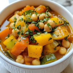 - Olive oil - Onion - Carrots - Celery - Garlic - Zucchini - Bell pepper - Green beans - Diced tomatoes - Vegetable broth - Herbs and spices - Chickpeas - Greens - Optional garnish: fresh parsley Gathering the right ingredients is key. I love using fresh vegetables for depth and flavor. Here’s what you will need: - Start with 2 tablespoons of olive oil. This helps to sauté your base. - Use 1 medium onion, diced. It adds great sweetness and depth. - Don't forget 2 sliced carrots. They bring a lovely color and texture. - Use 2 stalks of diced celery for crunch. - Add 3 cloves of minced garlic for a strong flavor punch. - 1 diced zucchini adds a nice soft texture. - Pick any color of bell pepper, chopped. It adds sweetness and color. - Include 1 cup of trimmed green beans for a fresh bite. - Use 1 can of diced tomatoes, with juices, for a rich base. - Pour in 4 cups of vegetable broth for a hearty liquid. - Add 1 teaspoon of dried thyme and 1 teaspoon of smoked paprika for flavor. - Toss in 1 bay leaf for extra aroma. - Season with salt and pepper to taste. - Use 1 can of chickpeas, rinsed and drained, for protein. - Finally, add 2 cups of fresh spinach or kale for greens. - For garnish, you can use fresh parsley to brighten the dish. These ingredients work together to create a warm, comforting stew. Each one adds its own flavor and nutrients to the mix. {{ingredient_image_1}} 1. Heating olive oil and sautéing onion Start by heating 2 tablespoons of olive oil in a large pot over medium heat. Add 1 medium diced onion. Sauté it for about 3-4 minutes until it turns translucent. 2. Adding carrots, celery, and garlic Next, stir in 2 sliced carrots and 2 diced celery stalks. Cook for another 5 minutes until they soften a bit. Then, add 3 minced garlic cloves. Sauté for 1 more minute until you smell its rich aroma. 3. Incorporating zucchini, bell pepper, and tomatoes Now, toss in 1 diced zucchini and 1 chopped bell pepper. Cook for an additional 3-4 minutes. After that, pour in 1 can of diced tomatoes with juices. Stir well to mix everything. 1. Pouring in vegetable broth and seasoning Add 4 cups of vegetable broth to the pot. Sprinkle in 1 teaspoon of dried thyme, 1 teaspoon of smoked paprika, and 1 bay leaf. Season with salt and pepper to taste. Bring the stew to a gentle simmer. 2. Simmering the stew Cover the pot and let it simmer for 20-25 minutes. This allows the flavors to blend and deepen, making the stew taste amazing. 1. Adding chickpeas and greens After simmering, add 1 can of rinsed and drained chickpeas. Toss in 2 cups of fresh spinach or kale. Cook for another 5-7 minutes until the greens are wilted and tender. 2. Checking seasoning and garnishing Remove the bay leaf before serving. Taste the stew and adjust the salt and pepper if needed. Garnish with fresh parsley for a pop of color. Serve warm and enjoy the warmth of this comforting dish! - Sautéing techniques for flavor enhancement: Start by heating olive oil. Add the onion and cook until soft. The key is to let the onions caramelize a bit. This adds a sweet, rich flavor to your stew. - Proper seasoning advice: Season as you go. Use salt and pepper after each step. This helps build layers of flavor. Don’t forget to taste! Adjust seasoning before serving. - Adjusting consistency and thickness: If the stew is too thick, add more vegetable broth. For a thicker stew, mash some chickpeas against the pot. This adds creaminess without using dairy. - Ideal accompaniments for the stew: Serve it with crusty bread. The bread soaks up the tasty broth. You can also try a fresh green salad on the side. This adds a nice crunch and freshness. - Alternate serving styles, such as with bread or over rice: You can serve the stew over rice or quinoa. This adds more texture and makes it heartier. For a cozy meal, serve it in deep bowls with a sprinkle of parsley on top. Pro Tips Use Seasonal Vegetables: Incorporate seasonal vegetables for optimal flavor and freshness. This not only enhances the taste but also supports local agriculture. Adjust the Thickness: If you prefer a thicker stew, mash a portion of the chickpeas against the pot’s side to create a creamier texture. Flavor Boosting: For an extra flavor boost, add a splash of balsamic vinegar or a squeeze of lemon juice just before serving. Make it Ahead: This stew tastes even better the next day! Prepare it in advance and store it in the refrigerator to let the flavors develop. {{image_2}} You can easily make this stew vegan and gluten-free. The base ingredients are already plant-based. Use vegetable broth that is gluten-free. For a low-sodium version, choose low-sodium vegetable broth. You can also skip added salt or use herbs for flavor. Seasonal vegetables can add variety and flavor. Try using squash in summer or root veggies in winter. Sweet potatoes or parsnips work well! You can swap chickpeas for other beans like lentils or black beans. This boosts protein and offers a new taste. Feel free to mix and match based on what you have at home. This stew invites creativity and uses what’s fresh. To keep your hearty harvest vegetarian stew fresh, follow these tips: - Refrigerating Leftovers: Allow the stew to cool completely. Transfer it to an airtight container. It will stay good in the fridge for up to 4 days. - Freezing Instructions: If you want to store the stew longer, freeze it. Use freezer-safe containers or bags. Make sure to leave space for expansion. The stew can last for up to 3 months in the freezer. When you're ready to enjoy your stew again, you can reheat it easily. Here are my top methods: - Stovetop: Pour the stew into a pot. Heat it over low to medium heat. Stir occasionally until it's hot. - Microwave: Place the stew in a microwave-safe bowl. Cover it with a lid or microwave-safe wrap. Heat in short bursts, stirring in between, until hot. These methods will help keep the stew's texture and flavor intact. Enjoy your delicious meals again! Vegetarian stew lasts about three to five days in the fridge. Make sure to store it in an airtight container. This keeps the stew fresh and safe to eat. Yes, you can make this stew in a slow cooker. Start by sautéing the onion, carrots, and celery on the stove. Then, add all the other ingredients to the slow cooker. Cook on low for six to eight hours. Many vegetables work well in vegetarian stew. Some great options include: - Carrots - Zucchini - Bell peppers - Green beans - Spinach or kale You can mix and match based on your taste and what you have on hand. Yes, you can skip the chickpeas if you want. The stew will still taste great. If you need protein, try adding lentils or another bean. This keeps the stew filling and nutritious. This vegetarian stew is packed with fresh ingredients and bold flavors. We explored each step, from prepping to serving. I shared tips to enhance your dish and suggested ways to modify it for different diets. Proper storage and reheating tips ensure you enjoy leftovers without losing taste. Remember, feel free to play with ingredients based on what you have. Cooking should be fun and personalized! Enjoy your hearty stew, crafted with care and creativity.