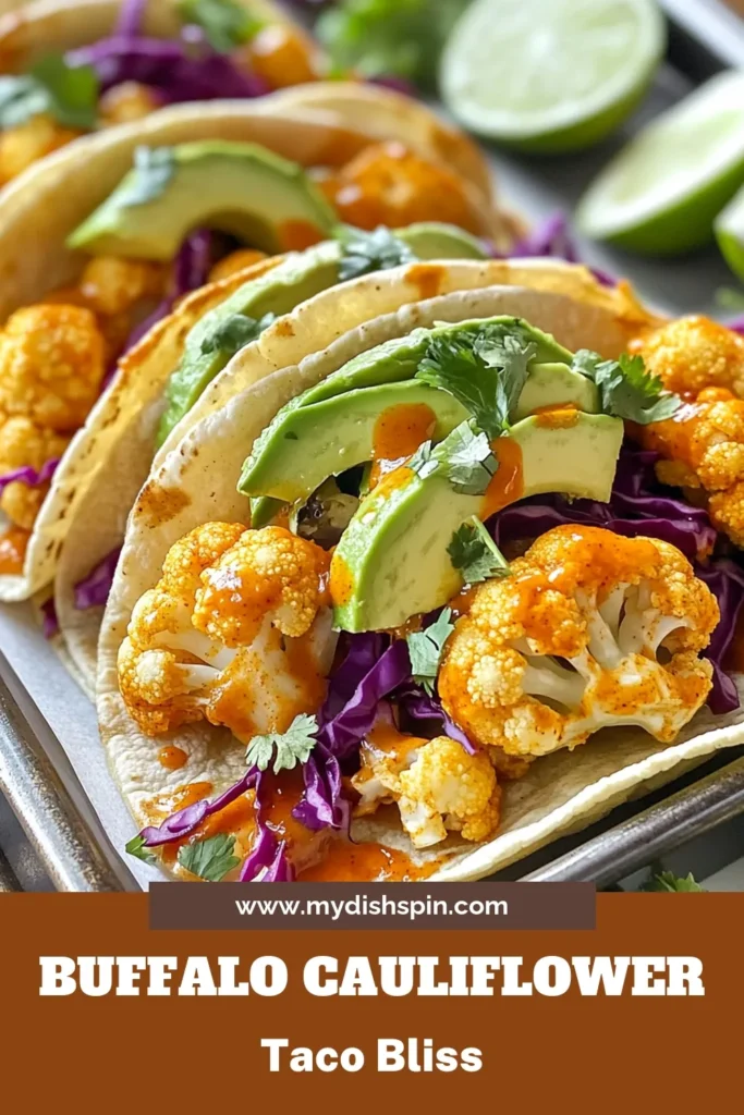 Try these delicious Buffalo cauliflower tacos for a spicy twist on your favorite vegan taco recipes! Made with roasted cauliflower and topped with creamy avocado and crunchy red cabbage, these healthy cauliflower dishes are perfect for any meal. Enjoy the flavor of baked cauliflower recipes that are both nutritious and satisfying. Click to discover the full recipe and elevate your taco night! #BuffaloCauliflowerTacos #VeganTacoRecipes #SpicyVegetarianTacos #HealthyCauliflowerDishes