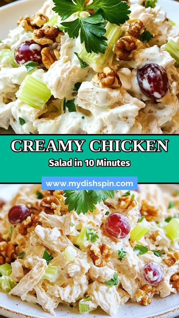 Discover the ultimate Creamy Greek Yogurt Chicken Salad that’s healthy and delicious! This Easy Chicken Salad with Yogurt combines shredded chicken, crunchy celery, grapes, and a tangy Greek Yogurt Salad Dressing for a refreshing twist. Perfect as a low-calorie meal or snack, it's an ideal Healthy Chicken Salad Recipe for any occasion. Try it today and taste the difference! Save this recipe for later! #HealthyRecipes #ChickenSalad #LowCalorieMeals #GreekYogurt