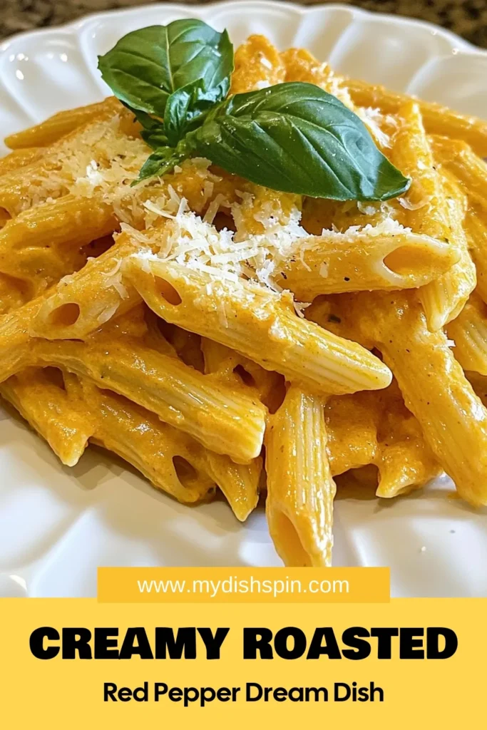 Discover the ultimate comfort with this creamy roasted red pepper pasta recipe! Perfect for busy weeknights, this easy pasta recipe combines roasted red pepper sauce with al dente pasta for a delightful vegetarian dish. Whip it up in just 45 minutes and savor every bite. Perfect for cozy dinners or impressing guests! Save this comforting pasta recipe for later and brighten your mealtime routine! #CreamyPasta #VegetarianRecipes #EasyPasta #RoastedRedPepper