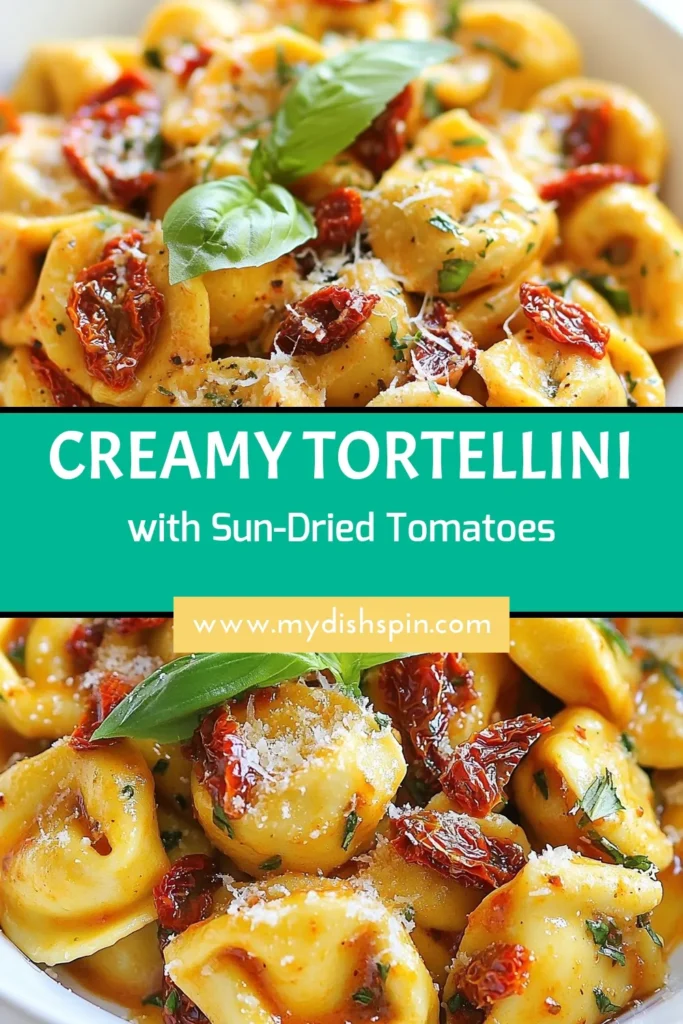 Indulge in this creamy tortellini recipe featuring sun-dried tomato pasta that's perfect for quick weeknight meals. This easy tortellini dinner combines cheese tortellini in a rich Italian creamy sauce, ready in just 25 minutes. Impress your family with a delicious dish that’s both simple and satisfying. Don't miss out – save this recipe for a delightful dinner tonight! #TortelliniRecipe #PastaLovers #QuickMeals #ItalianCuisine