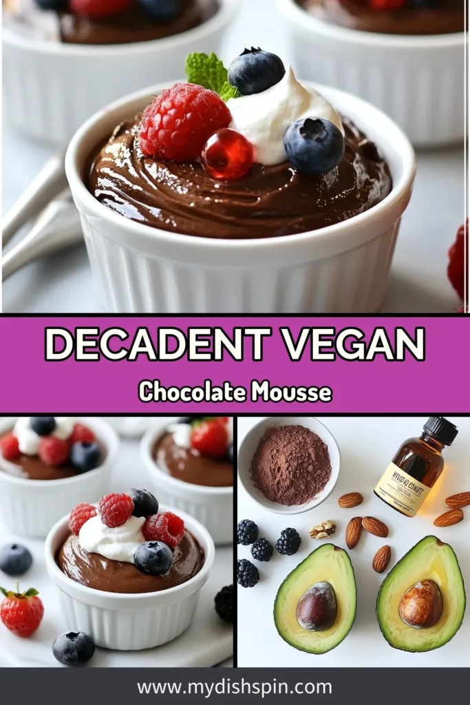 Indulge in this deliciously creamy Vegan Chocolate Avocado Mousse, a must-try avocado dessert recipe for chocolate lovers! This healthy chocolate mousse is not only easy to make but also dairy-free and perfect for satisfying your sweet tooth without guilt. Elevate your vegan dessert ideas today and impress your guests with this rich, velvety treat. Click to discover the full recipe! #VeganChocolateMousse #HealthyDesserts #DairyFreeTreats #AvocadoDessert