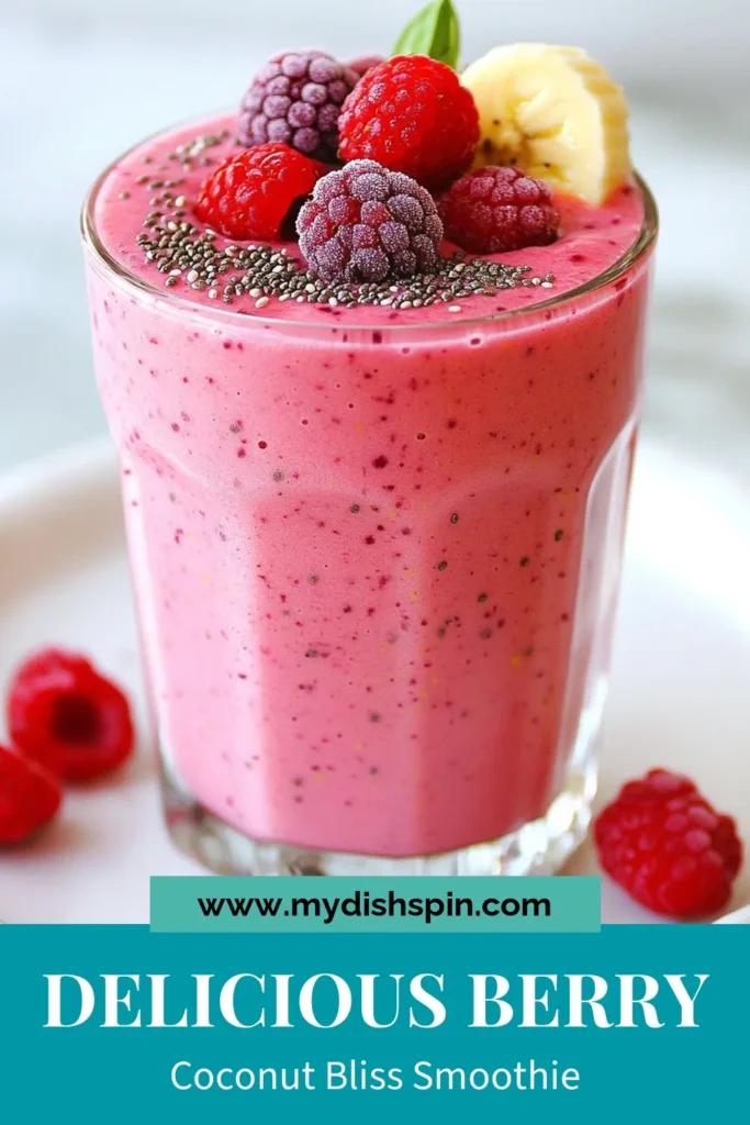 Experience the vibrant flavors of a berry coconut smoothie that’s not only delicious but also packed with nutrients! This healthy berry smoothie recipe blends mixed berries, creamy coconut milk, and Greek yogurt for a refreshing treat. Perfect as a breakfast boost or post-workout snack, this mixed berry smoothie with yogurt is incredibly easy to make. Try this chia seed smoothie recipe today and elevate your smoothie game! Save for later! #SmoothieRecipe #HealthyEating #BerrySmoothie #CoconutMilk