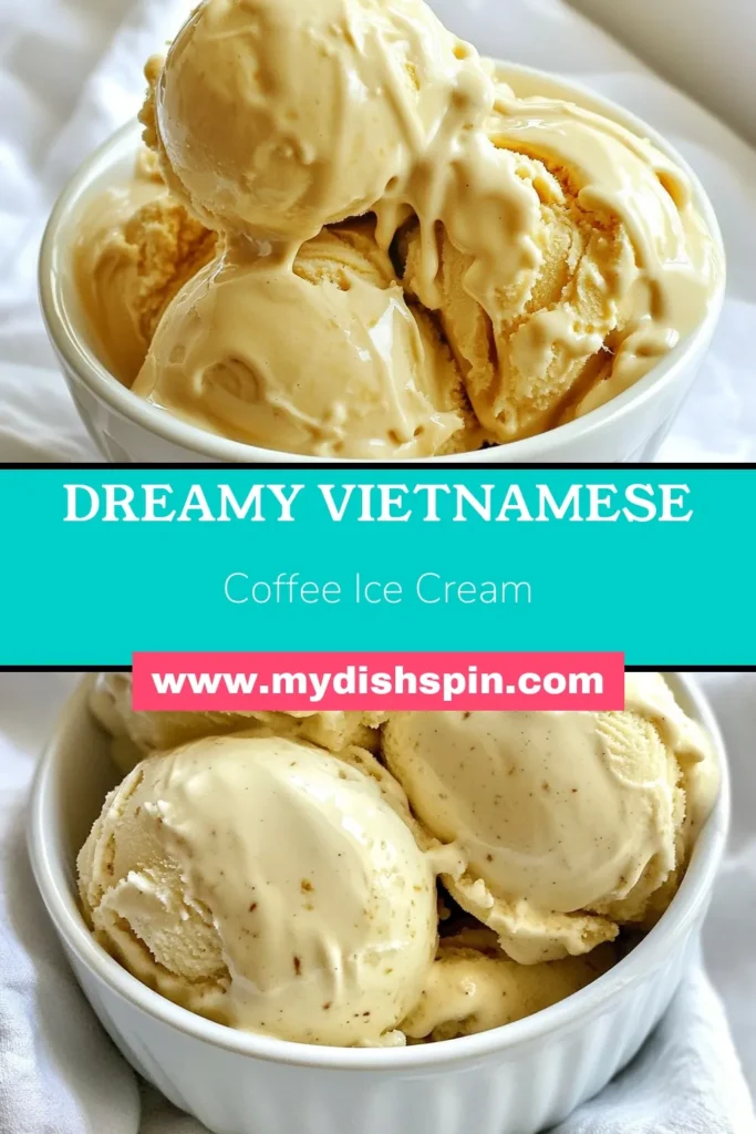 Indulge in the creamy goodness of homemade Vietnamese coffee ice cream! This delightful treat combines rich Vietnamese coffee and sweetened condensed milk for a refreshing dessert experience. Perfect for ice cream lovers, this Vietnamese dessert recipe is simple to make with an ice cream maker. Enjoy a scoop of this delicious sweetened condensed milk ice cream. Try it today and savor the flavor! #VietnameseCoffeeIceCream #HomemadeIceCream #VietnameseDessertRecipes #IceCreamMakerRecipes