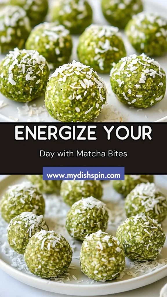 Boost your energy with these delicious Matcha Coconut Energy Balls! Perfectly chewy, these no-bake energy balls combine matcha green tea powder with coconut and almond butter for a nutritious snack. Enjoy healthy matcha snacks that are easy to make and packed with flavor. Ideal for a quick pick-me-up, these coconut energy bites are great for on-the-go! Save this recipe for your next healthy snack adventure! #MatchaEnergyBalls #CoconutEnergyBites #HealthySnacks #NoBakeEnergyBalls