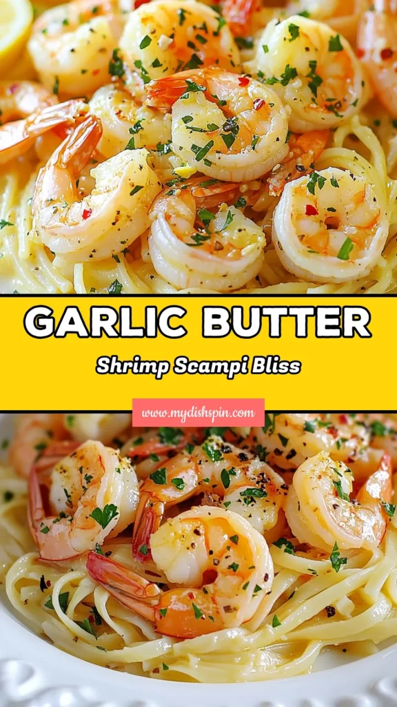 Indulge in this delicious Garlic Butter Shrimp Scampi that’s perfect for a quick and easy dinner! This shrimp scampi recipe combines succulent shrimp with a zesty lemon garlic sauce, creating a mouthwatering dish in just 25 minutes. Perfect for busy weeknights, this easy pasta with shrimp is sure to impress. Don't miss out on this flavorful lemon garlic shrimp pasta — save and try it tonight! #ShrimpScampi #QuickDinner #GarlicButterShrimpScampi #EasyPasta