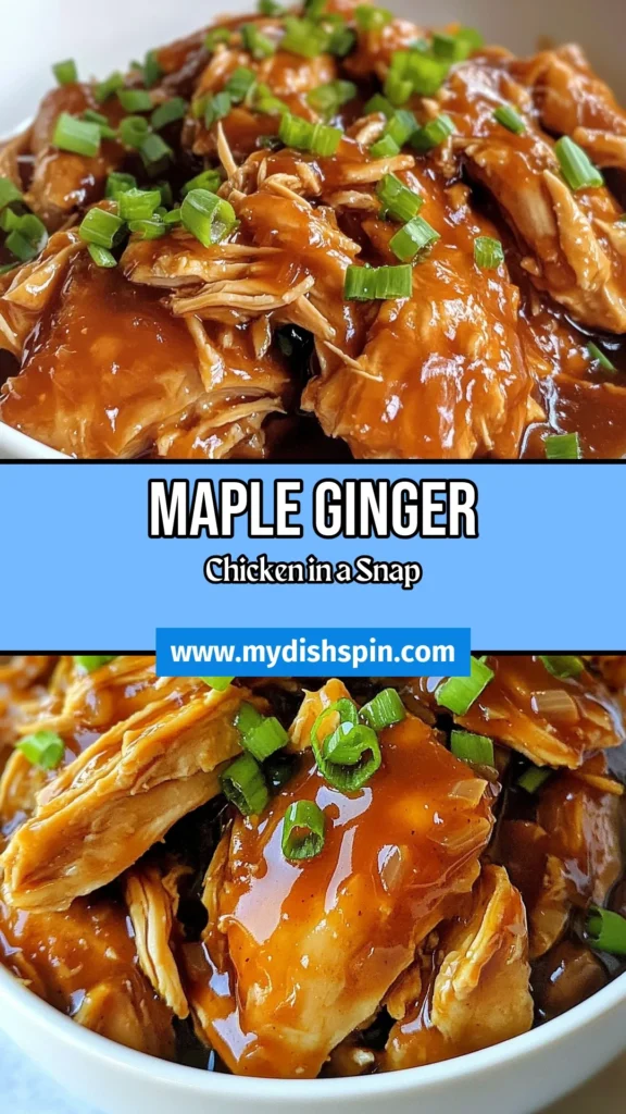 Discover the ultimate comfort food with this Crockpot Maple Ginger Chicken recipe! Perfect for busy nights, this easy chicken recipe features tender slow cooker chicken thighs simmered in a delicious maple syrup glaze. Packed with flavors from fresh ginger and garlic, this maple syrup chicken dish is sure to impress. Get ready to savor every bite! Save this recipe for an effortless dinner tonight! #CrockpotRecipes #SlowCookerMeals #EasyChickenRecipes #MapleChicken