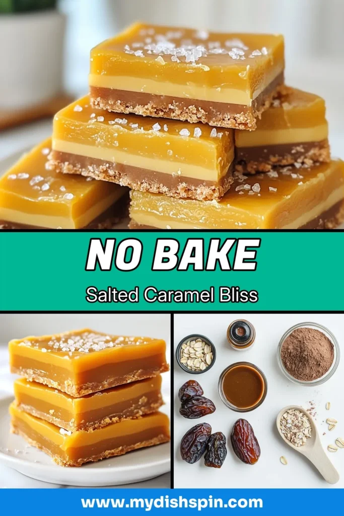 Indulge in these no-bake salted caramel bars that are the perfect healthy dessert recipe for satisfying your sweet tooth! Made with simple ingredients like dates and almond flour, these vegan caramel bars are not only delicious but also nutritious. Enjoy these easy no-bake snacks any time you crave something sweet. Try this fantastic almond flour dessert recipe today and save it for later! #HealthyDessert #NoBakeSnacks #VeganCaramel #AlmondFlourRecipes