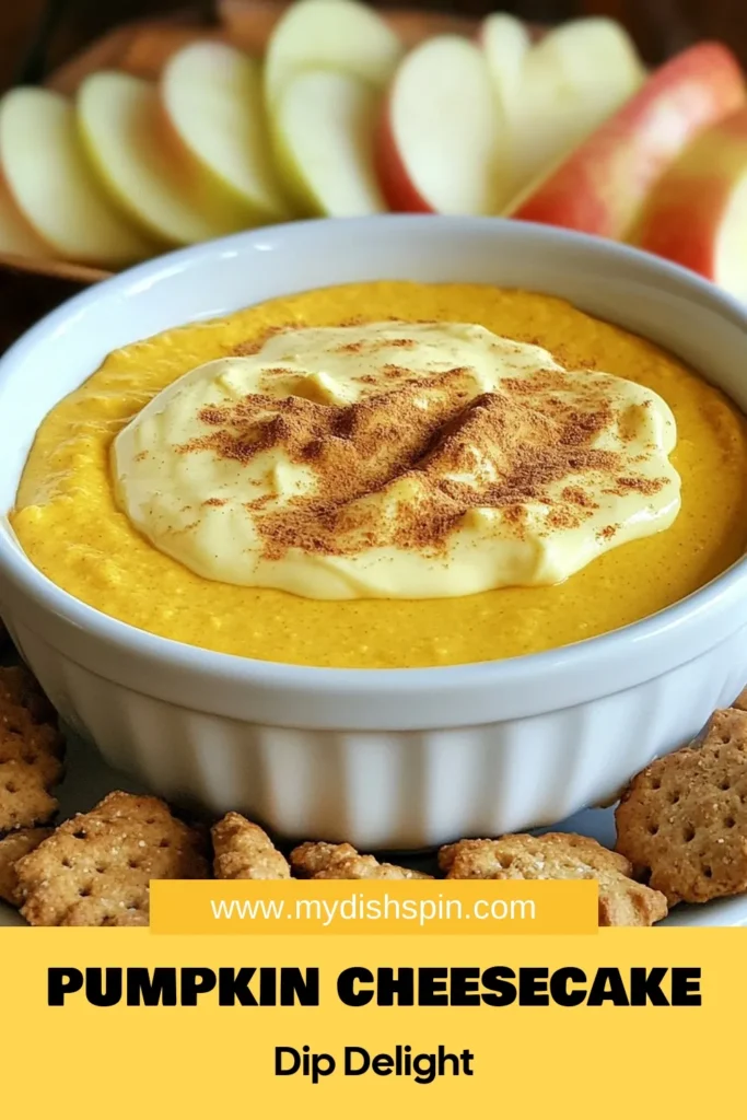 Indulge in the delightful flavors of this Pumpkin Cheesecake Dip, the perfect fall dessert dip for your gatherings! This easy pumpkin dip recipe blends creamy pumpkin puree and spices for a heavenly treat. Ideal for Thanksgiving, this creamy pumpkin dessert pairs beautifully with gingersnap cookies, graham crackers, or apple slices. Try this delicious dip today and impress your guests! Save this recipe for your next celebration! #PumpkinCheesecakeDip #FallDessert #EasyPumpkinDip #ThanksgivingDip