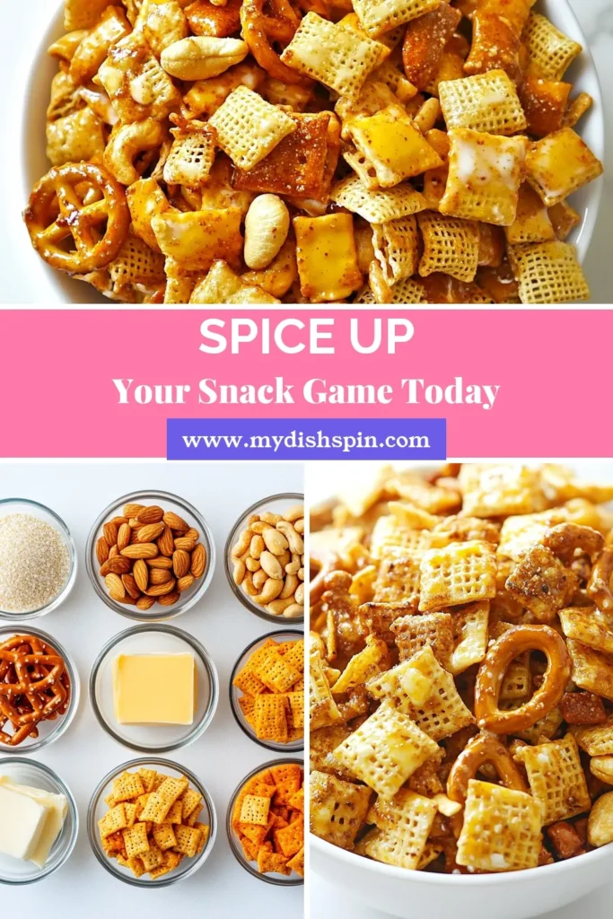 Looking for a perfect party snack? Try this Spicy Ranch Chex Mix! This easy snack recipe combines Chex cereal, mixed nuts, and pretzel sticks with zesty ranch seasoning for a deliciously addictive treat. Ideal for gatherings, this Spicy Chex Mix is a fantastic option for spicy snacks for parties. Don’t miss out—save this Ranch Chex Mix recipe and impress your guests! #SpicyChexMix #SnackRecipes #PartySnacks #ChexMixWithNuts