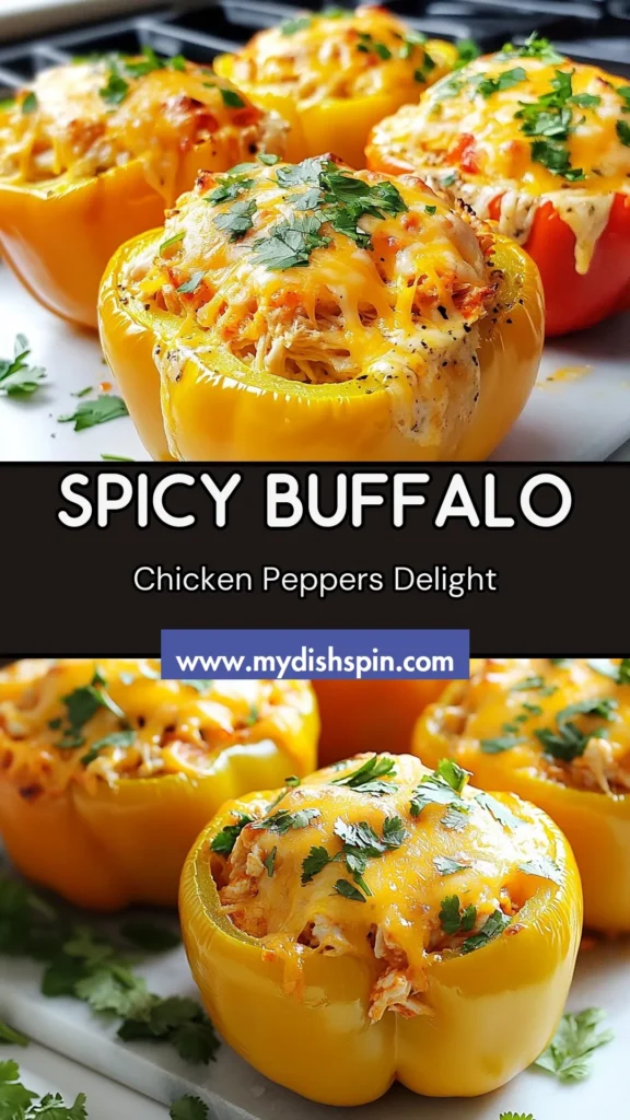 Looking for a delicious and simple dinner? Try these Buffalo Chicken Stuffed Peppers! This easy stuffed bell pepper recipe features flavorful shredded chicken mixed with creamy buffalo sauce and cream cheese, all baked to perfection. Perfect for healthy dinner ideas, these creamy buffalo chicken peppers are not only delicious but also a fun twist on a classic dish. Save this recipe and surprise your family with a tasty meal tonight! #BuffaloChickenStuffedPeppers #HealthyDinnerIdeas #StuffedBellPepperRecipe #EasyBuffaloChickenRecipe
