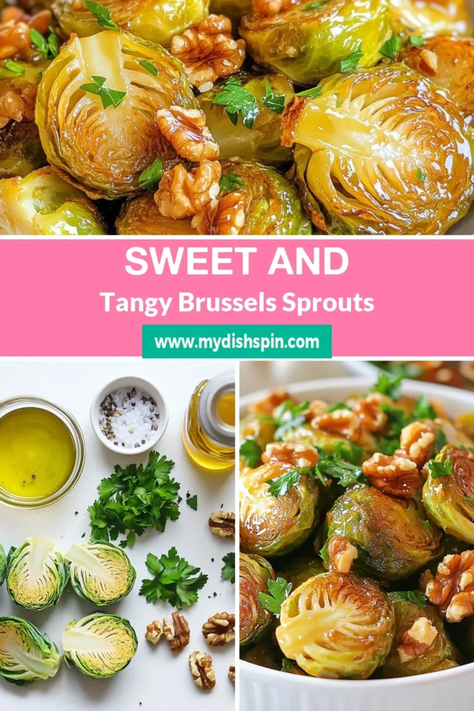 Discover the deliciousness of honey mustard Brussels sprouts with this easy roasted Brussels sprouts recipe! Perfect as a healthy vegetable side dish, these Brussels sprouts with walnuts bring a delightful crunch and flavor to your meals. In just 35 minutes, you can whip up a nutritious side that everyone will love. Try this simple recipe today and elevate your dining experience! Save this for your next meal! #HealthyEating #BrusselsSprouts #SideDish #VegetarianRecipes