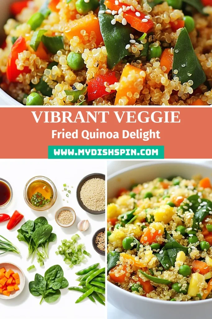 Enjoy a vibrant and healthy quinoa fried rice with this colorful veggie-packed quinoa dish! Loaded with fresh vegetables, this gluten-free quinoa stir-fry is a perfect addition to your healthy quinoa recipes collection. Whip up this easy veggie fried quinoa for a nutritious meal that's both delicious and satisfying. Don't miss out—save this recipe for your next dinner! #QuinoaFriedRice #HealthyQuinoaRecipes #VeggiePackedQuinoa #GlutenFreeQuinoaStirFry