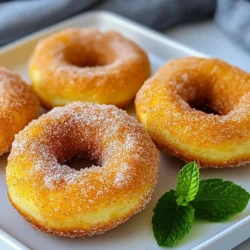 To make these tasty Air Fryer Cinnamon Sugar Donuts, you need the following: - 1 cup all-purpose flour - 1/4 cup granulated sugar - 2 teaspoons baking powder - 1/2 teaspoon salt - 1/2 teaspoon ground cinnamon - 1/4 cup milk - 1/4 cup plain Greek yogurt - 1 large egg - 2 tablespoons melted butter - 1/2 cup granulated sugar (for coating) - 2 teaspoons ground cinnamon (for coating) You can swap some ingredients if needed. Here are some ideas: - Use whole wheat flour instead of all-purpose flour for a healthier option. - For a dairy-free version, replace milk and yogurt with almond milk and coconut yogurt. - Applesauce can replace the egg for a vegan version. - You can use coconut oil in place of melted butter for a different flavor. Choosing the right brands can enhance your donuts: - Flour: King Arthur Flour is a reliable choice for quality. - Sugar: Domino Sugar is a trusted brand for granulated sugar. - Greek Yogurt: Fage offers a rich and creamy yogurt. - Baking Powder: Rumford Baking Powder is known for its freshness. - Cinnamon: McCormick Ground Cinnamon has great flavor and aroma. These ingredients help make the donuts soft and tasty. Enjoy the process of creating this sweet treat! {{ingredient_image_1}} First, grab a mixing bowl. Add 1 cup of all-purpose flour. Next, add 1/4 cup of granulated sugar. Then, mix in 2 teaspoons of baking powder. Sprinkle in 1/2 teaspoon of salt and 1/2 teaspoon of ground cinnamon. Use a whisk to blend all these dry ingredients well. This mix is key to your donut's flavor and texture. In another bowl, pour in 1/4 cup of milk. Add 1/4 cup of plain Greek yogurt and crack in 1 large egg. Finally, add 2 tablespoons of melted butter. Stir these wet ingredients until they are smooth. This mix will keep your donuts moist and fluffy. Now, combine the wet and dry mixes. Stir gently until just combined; do not overmix. Lightly grease your donut mold with cooking spray. Fill each cavity halfway with batter. Preheat your air fryer to 320°F (160°C). Once hot, place the mold inside, leaving space for air to flow. Air fry for 6 to 8 minutes. Check doneness with a toothpick; it should come out clean. After frying, cool the donuts for 5 minutes. Meanwhile, mix 1/2 cup of sugar with 2 teaspoons of cinnamon in a shallow bowl. While warm, coat each donut in this mix. Place them on a rack to cool completely and enjoy! Overmixing can ruin your donuts. When you mix the wet and dry ingredients, do it gently. Stir until you see no dry flour. It's okay if there are some lumps. They will disappear as the donuts cook. Overmixing leads to tough donuts, and we want them soft and fluffy. To get the best texture, use the right flour. All-purpose flour works great for these donuts. Make sure to measure it correctly. Too much flour can make your donuts dense. Also, check your air fryer temperature. It should be set to 320°F (160°C). This helps the donuts cook evenly, giving them a nice golden color. If your donuts are too dry, you may have added too much flour. Next time, try measuring again. If they come out soggy, they may need more time in the air fryer. Keep an eye on them during cooking. If they don't rise well, ensure your baking powder is fresh. Old baking powder can lead to flat donuts. Always check the expiration date before use. Pro Tips Use Fresh Ingredients: Ensure that your baking powder and spices are fresh for the best rise and flavor in your donuts. Don't Overmix: Stir the wet and dry ingredients together just until combined to keep your donuts light and fluffy. Check for Doneness: Use a toothpick to test the center of the donuts; they should come out clean when fully cooked. Coat While Warm: Dip your donuts in the cinnamon sugar mixture while they are still warm for better adhesion of the coating. {{image_2}} You can add a fun twist to your donuts by making chocolate-dipped versions. To make chocolate-dipped air fryer donuts, start with the basic cinnamon sugar donut recipe. Once they cool, melt some chocolate chips in a bowl. Dip the top of each donut into the melted chocolate. Let the excess drip off before placing them on a rack. For an extra touch, sprinkle some crushed nuts or colorful sprinkles on top while the chocolate is still warm. This will give your donuts a rich taste and a fun look. If you love fall flavors, try pumpkin spice air fryer donuts. Replace half of the flour with pumpkin puree. Add one teaspoon of pumpkin spice blend to the dry ingredients. Follow the same steps as the original recipe. The pumpkin gives the donuts a moist texture and a warm, cozy flavor. Dust them with cinnamon sugar after they cool for a sweet finish. These donuts are perfect for autumn gatherings or a cozy morning treat. For a classic glazed version, you can easily modify the recipe. Instead of rolling the donuts in cinnamon sugar, make a simple glaze. Mix one cup of powdered sugar with two tablespoons of milk in a bowl. Once the donuts cool, dip them into the glaze. Allow the glaze to set for a few minutes. You can also add a splash of vanilla extract or lemon juice to the glaze for extra flavor. These glazed donuts are sweet and delightful, making them a big hit at any brunch. To keep your leftover donuts fresh, store them in an airtight container. This helps keep them soft. Place a paper towel at the bottom of the container to absorb any moisture. You can also add another paper towel on top of the donuts for extra protection. Store them at room temperature for up to three days. When you want to enjoy your donuts again, the air fryer works best for reheating. Preheat your air fryer to 320°F (160°C). Place the donuts inside for about 2 to 3 minutes. This keeps them warm and gives them a nice crisp again. You can also use a microwave, but this may make them a bit soft. Heat them for 10 to 15 seconds only. If you want to save donuts for later, freezing is a great option. Let the donuts cool completely first. Then, wrap each donut in plastic wrap. Place the wrapped donuts in a freezer-safe bag or container. They can stay in the freezer for up to 2 months. When you want one, just take it out and let it thaw at room temperature. Reheat as needed for the best taste. Yes, you can use self-rising flour. Just skip the baking powder and salt. Self-rising flour already has these added. This change will give you a good donut. However, the texture might differ slightly. You may want to test a small batch first to see if you like the results. Cleaning your air fryer is easy. Start by unplugging it and letting it cool. Remove the basket and tray. Wash them with warm, soapy water. You can use a sponge for tough spots. Rinse and dry them well. Wipe the inside of the air fryer with a damp cloth. This keeps it fresh for your next treat. The best air fryer for making donuts is one that has good temperature control. Look for a model with a basket style. It allows for better air circulation. Some popular brands include Philips, Cosori, and Ninja. These brands have great reviews and feature reliable performance. Choose one that fits your kitchen needs and budget. This blog covered every detail for making air fryer donuts. You learned about key ingredients, substitutions, and trusted brands. We walked through precise steps for mixing and air frying. Tips helped you avoid common mistakes and achieve perfect texture. You discovered fun variations like chocolate-dipped and pumpkin spice. Plus, storage methods keep your treats fresh. With this guide, you’re set for tasty homemade donuts anytime. Enjoy your cooking adventure!