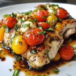 - 2 large chicken breasts - 1 cup fresh mozzarella cheese, diced - 1 cup cherry tomatoes, halved - 1/2 cup fresh basil leaves, chopped - 2 tablespoons balsamic glaze - 2 tablespoons olive oil - 1 teaspoon garlic powder - 1 teaspoon Italian seasoning - Salt and pepper to taste - Toothpicks or kitchen twine (for securing the chicken) To create your Caprese stuffed chicken, gather these fresh ingredients. The chicken breasts are the main part, and they hold the tasty stuffing. I use fresh mozzarella cheese for a creamy texture. Cherry tomatoes add a burst of sweetness. I love adding fresh basil for a fragrant touch that brightens the dish. The balsamic glaze brings a nice tangy flavor, while olive oil helps the chicken brown nicely. You will need garlic powder and Italian seasoning to add depth to the flavor. Finally, use salt and pepper to taste. Don't forget toothpicks or kitchen twine to keep the chicken stuffed and secure while cooking. With these simple ingredients, you can make a flavorful meal that impresses anyone. {{ingredient_image_1}} To start, grab your chicken breasts. Lay them flat on a cutting board. Use a sharp knife to slice a pocket into each breast. Do this gently so you don’t cut all the way through. Now, let’s make the filling. In a mixing bowl, combine one cup of diced fresh mozzarella, one cup of halved cherry tomatoes, and half a cup of chopped basil leaves. Drizzle two tablespoons of balsamic glaze over the mix. Stir it all together until well combined. Next, heat a large oven-safe skillet over medium-high heat. While it heats up, rub each stuffed chicken breast with two tablespoons of olive oil. Sprinkle one teaspoon of garlic powder, one teaspoon of Italian seasoning, and some salt and pepper on both sides. Once the skillet is hot, add the chicken breasts. Sear them for about three to four minutes per side. You want them golden brown. After searing, transfer the skillet to your preheated oven set to 375°F (190°C). Bake for 20 to 25 minutes. Use a meat thermometer to check that the chicken reaches an internal temperature of 165°F (75°C). After cooking, let the chicken rest for five minutes. This step is key for juicy chicken. While resting, the juices will redistribute. Once rested, carefully remove any toothpicks or twine. For the final touch, slice the chicken breasts open. You will see the beautiful caprese filling inside. Enjoy your meal! To make the stuffing shine, balance the flavors. Use fresh mozzarella, sweet cherry tomatoes, and fragrant basil. This mix creates a fresh taste. Add balsamic glaze for a hint of tang. To avoid spills, secure the chicken well. Use toothpicks or kitchen twine to hold the filling inside. This step is key to keeping your dish neat and tidy. Searing the chicken first gives it a nice crust. This step locks in juices and adds flavor. After searing, bake the chicken to finish cooking through. This method ensures all parts cook evenly. For even cooking, use a meat thermometer. The chicken should reach 165°F (75°C) inside. This check takes the guesswork out of cooking. Pair your Caprese stuffed chicken with fresh salad or roasted veggies. A side of garlic bread works well too. For a beautiful dish, slice the chicken on a diagonal. Show off the colorful filling. Drizzle extra balsamic glaze on top for added flair. Pro Tips Use Fresh Ingredients: For the best flavor, opt for fresh mozzarella, ripe cherry tomatoes, and fragrant basil. This will enhance the overall taste of your dish. Secure the Chicken Well: Ensure the chicken pockets are tightly secured with toothpicks or kitchen twine to prevent the delicious filling from spilling out while cooking. Searing is Key: Searing the chicken breasts before baking locks in the juices and adds a wonderful golden crust. Don't skip this step! Let it Rest: Allow the chicken to rest for a few minutes after baking. This helps the juices redistribute, ensuring moist and tender meat when sliced. {{image_2}} You can switch ingredients to mix things up. Instead of fresh mozzarella, try using goat cheese or feta. Both cheeses offer a different taste and texture. You can also swap cherry tomatoes for sun-dried tomatoes or bell peppers. These can bring new flavors to your dish. Seasonal ingredients can add a fresh twist. For spring, add spinach and artichokes to your stuffing. In fall, consider using roasted pumpkin or squash. These changes keep the dish exciting and fun. If you are watching carbs, you can make a low-carb version. Use zucchini noodles instead of chicken. This keeps the flavor but cuts down on carbs. For gluten-free options, ensure your seasoning and sauces are certified gluten-free. You can also use almond flour to coat the chicken. This will give it a nice crunch without gluten. You have choices when cooking this dish. Grilling the chicken gives it a smoky flavor. It also adds a nice char to the outside. If you prefer a tender dish, baking is your best bet. Baking keeps the chicken moist while cooking through evenly. Both methods are tasty, so try both and find your favorite. To keep your Caprese stuffed chicken fresh, follow these tips: - Refrigerating Leftovers: Place any leftover chicken in an airtight container. This keeps the chicken moist and tasty. Store it in the fridge for up to three days. Make sure to cool it down before sealing. - Freezing Stuffed Chicken: If you want to save some for later, you can freeze it. Wrap the stuffed chicken tightly in plastic wrap. Then, place it in a freezer bag. It can stay frozen for up to three months. When you’re ready to eat it, let it thaw in the fridge overnight. To enjoy your leftover chicken, reheating is key. Here are the best methods: - Oven Method: Preheat your oven to 350°F (175°C). Place the chicken in an oven-safe dish. Add a splash of broth or water to keep it moist. Cover it with foil. Heat for about 15-20 minutes, or until warmed through. - Skillet Method: Heat a non-stick skillet over medium heat. Add a bit of olive oil or broth. Place the chicken in the skillet. Cover with a lid and cook for about 5-7 minutes. This keeps the chicken juicy. Using these methods helps you enjoy your Caprese stuffed chicken as if it was just made! You can check if the chicken is done by using a meat thermometer. Insert it into the thickest part of the breast. The chicken should reach 165°F (75°C). If you don't have a thermometer, cut into the chicken; the juices should run clear, not pink. Yes, you can make this dish ahead of time. Stuff the chicken breasts and store them in the fridge for up to 24 hours. This makes cooking easier on busy days. Just remember to let them sit at room temperature for about 20 minutes before cooking. If you don't have balsamic glaze, here are some tasty substitutes: - Regular balsamic vinegar: Drizzle it on before serving. - Honey or maple syrup: For a sweet touch, mix with vinegar. - Pesto: This adds a fresh twist and pairs well with the stuffing. These options keep the dish flavorful and fun! In this post, we explored how to make a tasty stuffed chicken dish. You learned about choosing fresh ingredients and preparing a delightful stuffing. I shared step-by-step tips on cooking and serving your dish for the best results. Remember, letting the chicken rest enhances flavor and juiciness. Experiment with different ingredients to make your dish unique. Follow the storage and reheating tips to enjoy leftovers without losing taste. With these ideas, you can create a satisfying meal every time. Enjoy your cooking adventures!