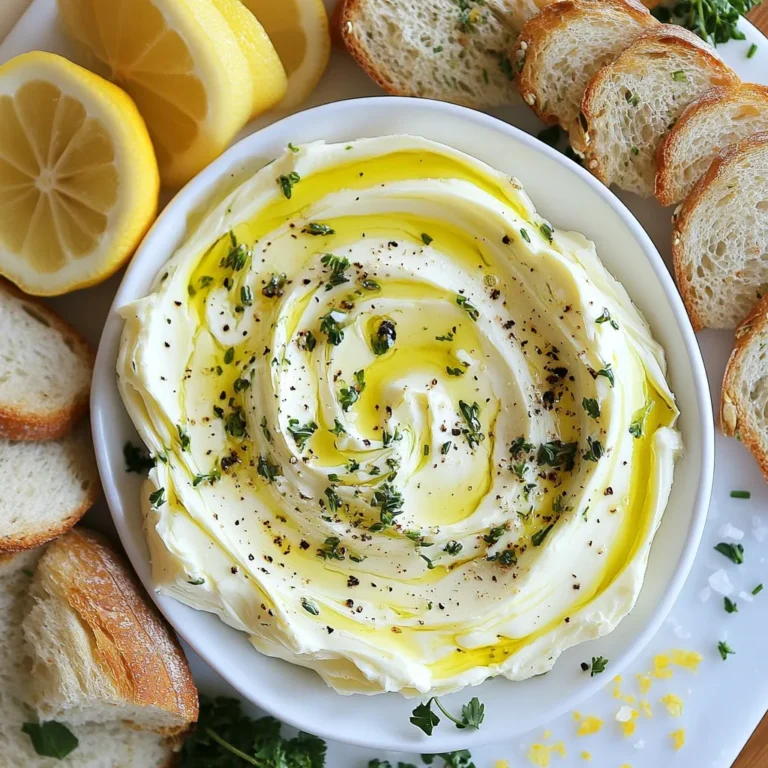 - 1 cup unsalted butter, softened - 4 cloves garlic, minced - 2 tablespoons fresh parsley, finely chopped - 1 tablespoon fresh chives, finely chopped - 1 tablespoon fresh thyme leaves - 1 teaspoon lemon zest - 1/2 teaspoon sea salt - 1/4 teaspoon freshly cracked black pepper - Assorted bread (baguette slices, sourdough, or crostini) - Optional: extra herbs for garnish (e.g., oregano, dill) Gather these ingredients before you start. I love using unsalted butter for more control over the salt. Minced garlic gives this butter a bold flavor. Fresh herbs like parsley, chives, and thyme add brightness. Lemon zest brings a nice zing, while sea salt and black pepper enhance all the flavors. For the bread, I recommend baguette slices, sourdough, or crostini. These options are great for dipping. You can even add extra herbs on top for a pop of color. This garlic herb butter board is simple yet full of flavor. It's perfect for sharing with friends or family. {{ingredient_image_1}} To start, gather your ingredients. You need one cup of softened unsalted butter, four cloves of minced garlic, and fresh herbs. Use two tablespoons of parsley, one tablespoon of chives, and one tablespoon of thyme. Don't forget the lemon zest, sea salt, and black pepper. In a mixing bowl, add the softened butter. Next, toss in the minced garlic, parsley, chives, thyme, lemon zest, sea salt, and black pepper. Use a fork or a spatula to combine everything well. Mix until you have a smooth and even blend. This step is key for great flavor. Now, it's time to transfer the garlic herb butter to a serving board. Choose a large wooden board or platter for this. Carefully scoop the butter mixture from the bowl and spread it out evenly on the board. To make your butter look nice, use the back of a spoon. Create swirls or pretty designs in the butter. You can add extra herbs on top for a colorful touch. This makes it look fancy and inviting. Now for the fun part—serving! Arrange assorted bread slices around your butter board. Baguette slices, sourdough, or crostini work best. Make sure there’s enough bread for everyone to dip. For a stunning display, consider the layout. Place the bread in a circle around the butter. This invites guests to grab a slice and enjoy. Serve your garlic herb butter board at room temperature. This helps bring out the best flavor. To make the perfect garlic herb butter, start with soft butter. Softened butter blends well with herbs and garlic. Leave it at room temperature for a bit. If you're in a hurry, microwave it for a few seconds. Just don’t melt it! Mix in your herbs and garlic with a fork. Press down to break up any lumps. Aim for a smooth and creamy mix. If it feels too thick, add a tiny bit of olive oil. This helps with spreadability. To boost the flavor, try adding extra herbs. Oregano and dill work well with this mix. You can also add a pinch of red pepper flakes for a kick. Be creative! Find what you love. Serve your garlic herb butter at room temperature. This helps the flavors shine. If it’s too cold, it won’t spread easily. Pair it with a crisp white wine. A chilled Sauvignon Blanc or a light Pinot Grigio goes well. If you prefer non-alcoholic drinks, try sparkling water with lemon. It complements the butter’s rich taste. Your friends and family will love this simple yet tasty treat. Enjoy! Pro Tips Use Room Temperature Butter: Ensure your butter is at room temperature to make mixing easier and create a smoother texture. Experiment with Herbs: Feel free to mix in your favorite herbs or spices, such as basil or smoked paprika, for a unique flavor twist. Chill for Enhanced Flavor: Allow the garlic herb butter to chill in the refrigerator for at least 30 minutes before serving to let the flavors meld together. Presentation Matters: Use a variety of colorful breads and arrange them artistically around the butter board to make it visually appealing. {{image_2}} You can change the taste of your garlic herb butter. Try adding different herbs or spices for fun. Here are some ideas: - Basil: It adds a sweet, fresh flavor. - Oregano: This gives a warm and earthy taste. - Rosemary: It brings a strong, piney note. - Red pepper flakes: For a spicy kick. You can also create a sweet version for dessert. Mix in honey or maple syrup. Add a pinch of cinnamon for warmth. Spread it on warm bread or pancakes for a tasty treat. Serving your garlic herb butter on a charcuterie board is a great idea. Arrange it with a variety of bread. Here are some options: - Baguette slices: Crunchy and perfect for dipping. - Sourdough: Soft and chewy, it pairs well. - Crostini: Thin and crisp, ideal for a bite-sized snack. You can add seasonal ingredients, like fresh fruits or veggies. Spring brings radishes and asparagus, while fall has apples and pears. These additions make your board colorful and fun. To keep your garlic herb butter fresh, place it in an airtight container. This helps prevent any odors from your fridge from mixing in. You can also wrap it tightly in plastic wrap. Store it in the fridge, where it will stay fresh for up to one week. If you want to keep it longer, consider freezing it. You can freeze it for up to three months. Just scoop it into an ice cube tray. Once frozen, pop out the cubes and store them in a bag. This way, you can enjoy garlic herb butter anytime! If your butter is too hard after refrigeration, don’t worry. Let it sit at room temperature for about 15 minutes. This will soften it nicely. You can also microwave it for a few seconds. Just be careful not to melt it completely. To bring back its bright flavor, mix in some fresh herbs or a squeeze of lemon juice. These simple steps help your garlic herb butter taste fresh again. Can I use salted butter instead of unsalted? Yes, you can use salted butter. It will add a nice flavor. Just reduce the sea salt in the recipe. This way, you won’t make it too salty. How long can I leave the butter board out at room temperature? You can leave the butter board out for about two hours. This keeps it safe to eat. If it’s very warm, aim for just one hour. What type of bread pairs best with garlic herb butter? Baguette slices are a classic choice. Sourdough also works well for its texture. Crostini adds a nice crunch and can hold the butter well. Can I make this in advance, and how should I store it? Yes, you can make it a day ahead. Store it in the fridge in an airtight container. Let it sit at room temp for about 30 minutes before serving. This helps bring back the soft texture. In this blog post, we explored making garlic herb butter, from gathering simple ingredients to mixing them for a smooth blend. You learned how to create an inviting display on a serving board, with tips for presenting bread beautifully. Remember, you can tweak flavors with different herbs or spices, and adjust the butter's texture for the perfect spread. With proper storage, your garlic herb butter can last, ready to elevate any meal. Enjoy the process and make every bite count!