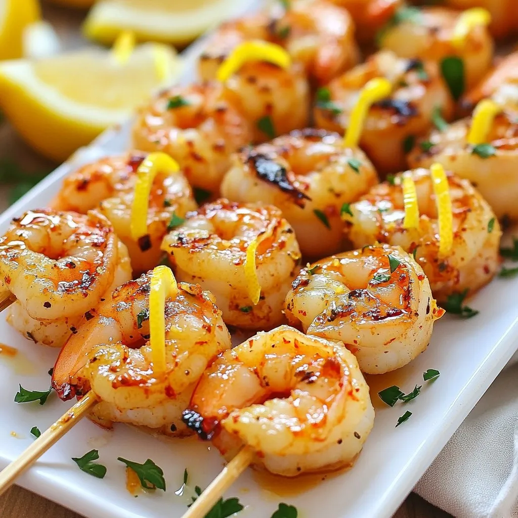 Garlic Butter Lemon Shrimp Skewers Simple and Tasty