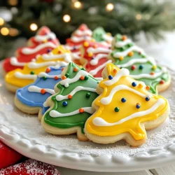 To make these festive cookies, gather these key ingredients: - 2 ¾ cups all-purpose flour - 1 teaspoon baking powder - ½ teaspoon baking soda - ¼ teaspoon salt - 1 cup unsalted butter, softened - 1 ½ cups granulated sugar - 1 large egg - 1 teaspoon vanilla extract - 1 teaspoon almond extract These ingredients create a soft and tasty base for your cookies. The butter and sugar blend well for a light, fluffy dough. The extracts add a lovely flavor that makes each bite special. For icing and decoration, you will need: - 2 cups powdered sugar (for icing) - 4 tablespoons milk (for icing) - Food coloring (red, green, blue, yellow, orange) - Sprinkles (for decoration) The icing brings your cookies to life! Bright colors and sprinkles add fun and cheer. You can mix and match colors to create unique designs. Here’s what you need to bake these cookies: - Oven - Baking sheets - Parchment paper - Mixing bowls - Electric mixer - Cookie cutters (Christmas lights shape or any festive shape) - Rolling pin - Piping bags or small spatula These tools make your baking process smooth and fun. Having everything ready sets you up for success! {{ingredient_image_1}} First, preheat your oven to 350°F (175°C). This step is key for even baking. While the oven warms, grab a medium bowl. In this bowl, whisk together the flour, baking powder, baking soda, and salt. This mixture is your dry base. Set it aside for now. Next, take a large bowl. Here, mix the softened butter and granulated sugar. Use an electric mixer for this. Beat them until the mixture gets light and fluffy. This will take about 2-3 minutes. Once that is done, add in the egg, vanilla extract, and almond extract. Mix again until everything is well combined. Now, it’s time to bring the mixtures together. Gradually add the dry mix into the wet mix. Stir until you form a smooth dough. You should not see any dry flour. Now that you have your dough ready, it's time to shape it. Lightly flour your work surface. Take the dough and roll it out to about ¼ inch thick. Use light pressure to avoid sticking. Next, grab a cookie cutter shaped like Christmas lights or any fun shape. Cut out cookies and place them on the prepared baking sheets. Make sure to space them about 2 inches apart. This space gives them room to spread while baking. Now, it’s time to bake! Place your baking sheets in the oven. Bake the cookies for 8-10 minutes. Keep an eye on them. You want the edges to turn lightly golden. Once baked, take them out and let them cool on the baking sheets for a few minutes. After that, transfer the cookies to a wire rack. Allow them to cool completely before decorating. This cooling step is crucial for the icing to stick well. To get soft, chewy cookies, use room-temperature butter. Cream it well with sugar until fluffy. This step is key. Mix dry ingredients carefully. Over-mixing can make cookies tough. Roll the dough evenly to about ¼ inch thick. This thickness helps them bake evenly. Watch them closely in the oven. They should be light golden at the edges. I love using piping bags for icing. They give you control and neat lines. Start with a base layer of icing. Let it dry before adding more details. For a smooth look, use a spatula to spread icing. If you want a fun texture, try using a fork or knife. Just create swirls or zigzags! Sprinkles add a festive touch. Add them while the icing is wet for better sticking. Get creative with colors! Use food coloring to make bright shades. Divide icing into bowls before adding colors. Mix well to get the right shade. For a fun twist, add edible glitter or themed sprinkles. You can choose colors to match your holiday theme. Think red and green for Christmas! Don't hesitate to experiment; it's all about fun. Pro Tips Chill the Dough: For best results, chill the dough for at least 30 minutes before rolling it out. This helps the cookies maintain their shape while baking. Use Piping Bags: For more precise icing designs, use piping bags fitted with different tips. This allows you to create intricate details on your cookies. Mix Colors Well: When adding food coloring to your icing, mix thoroughly to ensure an even color throughout. This will give your cookies a professional look. Store Properly: Store the decorated cookies in an airtight container at room temperature to keep them fresh. They can last for up to a week! {{image_2}} You can change the flavor of your sugar cookies. Start by adding zest from citrus fruits like lemon or orange. This adds a fresh and bright taste. Another great option is to use different extracts. Instead of vanilla, try peppermint or coconut for a twist. You can also mix in spices like cinnamon or nutmeg for a warm flavor. While colored icing is fun, you can experiment with other types. Try using royal icing for a smooth finish. It hardens well and is perfect for detailed designs. You can also use chocolate ganache for a rich, decadent touch. Simply melt chocolate and mix in cream until smooth. For a fruity flavor, consider using fruit preserves as icing. Make your cookies even more festive! You can add mini chocolate chips as "bulbs" on your lights. Use nuts or dried fruit to create unique patterns. Consider adding edible glitter for a sparkling touch. You can also shape your cookies into other holiday symbols, like trees or stars, for variety. These ideas keep your cookie decorating fun and creative. To keep your Christmas lights sugar cookies fresh, store them in an airtight container. Layer the cookies with parchment paper to prevent sticking. This method helps keep the cookies soft and tasty. Ideally, enjoy them within a week for the best flavor. You can freeze these cookies if you want to save some for later. First, let the cookies cool completely. Then, place them in a single layer on a baking sheet. Freeze for about an hour until firm. After that, transfer the cookies to a freezer-safe bag. They can last up to three months in the freezer! To maintain freshness, keep your cookies in a cool, dry place. Avoid direct sunlight or heat sources. If you have decorated cookies, wait until the icing hardens fully before stacking them. This way, your festive treats stay pretty and delicious! Yes, you can make the dough ahead of time. After mixing the dough, wrap it tightly in plastic wrap. Chill it in the fridge for up to two days. This way, you can bake fresh cookies when you’re ready. Chilling helps the flavors blend well and makes rolling easier. Store your decorated cookies in an airtight container. Use parchment paper between layers to prevent sticking. Keep them in a cool, dry place. Avoid stacking them too high, or the icing might get damaged. They will stay fresh at room temperature for about a week. For smooth icing, mix powdered sugar with milk. Start with two cups of sugar and four tablespoons of milk. Stir until it’s smooth. If it’s too thick, add a bit more milk. If it’s too runny, add more powdered sugar. Aim for a consistency that flows but holds its shape. In this post, we covered the essential ingredients for Christmas lights sugar cookies, from the main elements to fun decorations. I provided step-by-step instructions to help you bake and shape those cookies perfectly. We also shared tips to achieve the best cookie texture and decorating techniques. Finally, I included storage tips for keeping your cookies fresh. Baking these cookies is a fun way to spread joy during the holidays. Enjoy the process and get creative!