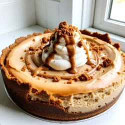 To make a delicious cookie butter cheesecake, you need the following ingredients: - Crust: - 1 ½ cups graham cracker crumbs - ½ cup unsalted butter, melted - Filling: - 1 cup cookie butter - 16 oz cream cheese, softened - ¾ cup granulated sugar - 2 large eggs - 1 tsp vanilla extract - Pinch of salt - Topping: - 1 cup heavy cream - ¼ cup powdered sugar You can add some fun touches to your cheesecake: - Drizzle extra cookie butter on top for more flavor. - Sprinkle crushed cookies around the edges for a crunchy look. - Try different cookie butter flavors for a unique twist. These ingredients and toppings make this cheesecake a creamy delight! {{ingredient_image_1}} Start by preheating your oven to 350°F (175°C). In a mixing bowl, combine 1 ½ cups of graham cracker crumbs with ½ cup of melted unsalted butter. Mix well until it looks like wet sand. Next, press this mixture firmly into the bottom of a 9-inch springform pan. This forms your crust. Bake it for 8-10 minutes, then take it out and let it cool. In a large bowl, beat 16 oz of softened cream cheese with ¾ cup of granulated sugar. Mix until it is smooth and creamy, which takes about 2 minutes. Then, add 1 cup of cookie butter and mix until fully combined. Crack in 2 large eggs, adding them one at a time. Mix on low speed after each egg. Don’t forget to stir in 1 tsp of vanilla extract and a pinch of salt. Keep mixing until the filling is completely smooth. Pour the creamy cheesecake mixture over the cooled crust. Use a spatula to smooth the top. Place the cheesecake in the oven and bake for 45-50 minutes. You want the edges to be firm, while the center should jiggle just a bit. After baking, turn off the oven and let the cheesecake cool inside for 1 hour with the door slightly ajar. After that, refrigerate it for at least 4 hours or overnight for the best flavor. To avoid cracks during baking, follow these steps: - Bake on low heat: Keep the oven at a steady temperature. High heat can create cracks. - Use a water bath: Place the cheesecake pan in a larger pan filled with water while baking. This keeps the cheesecake moist. Room temperature ingredients are key. Here’s why: - Easier mixing: Softened cream cheese blends smoothly with sugar. You get a creamy texture. - Better emulsification: Room temperature eggs mix in easily. This helps avoid lumps. Pair your cheesecake with tasty beverages. Here are some ideas: - Coffee: A warm cup of coffee balances the sweetness. - Tea: A light herbal tea complements the flavors well. Garnishes add flair. Consider these options: - Extra cookie butter: Drizzle it over the top for a rich touch. - Crushed cookies: Sprinkle them around the edges for crunch and color. These tips will help you create a stunning, creamy cookie butter cheesecake. Enjoy every bite! Pro Tips Chill Before Serving: For the best texture and flavor, make sure to chill the cheesecake for at least 4 hours or overnight. This allows the flavors to meld beautifully. Use Room Temperature Ingredients: Ensure your cream cheese and eggs are at room temperature before mixing. This helps achieve a smoother batter and prevents lumps. Check for Doneness: The cheesecake should be set around the edges but still slightly jiggly in the center. It will continue to firm up while cooling. Decorate with Care: When topping with whipped cream and cookie crumbs, use a piping bag for a professional look. Drizzle cookie butter artfully for an appealing presentation. {{image_2}} You can make your cookie butter cheesecake even more special. Try adding spices like cinnamon or nutmeg. A dash of almond extract can add a nice twist too. These flavors mix well with cookie butter's sweetness. You can also explore different cookie butter flavors. Brands now offer chocolate, speculoos, or even pumpkin spice. Each brings a new taste to your cheesecake. If you need a gluten-free crust, use gluten-free graham crackers. Crush them just like regular ones. Mix with melted butter and press into the pan. For dairy-free options, swap cream cheese with a dairy-free cream cheese. Use coconut or almond milk for the heavy cream. These swaps keep the cheesecake creamy and delicious. To keep your cookie butter cheesecake fresh, you should store it in the fridge. Use an airtight container to cover the cheesecake. This helps prevent any odors from other foods affecting its taste. In the fridge, your cheesecake will last for about 5 to 7 days. If you want to keep the cheesecake longer, freezing is a great option. First, wrap the cheesecake tightly in plastic wrap. Then, place it in a freezer-safe container or bag. This protects it from freezer burn. When you are ready to eat it, take it out and thaw in the fridge overnight. This method helps keep the texture creamy and smooth. Avoid thawing at room temperature, as it may cause the cheesecake to become too soft. Yes, you can use homemade cookie butter. It adds a personal touch. If you make it, ensure it's smooth and creamy. You want the same texture as store-bought. Using homemade can give your cheesecake a fresh flavor. Just remember to measure it carefully, just like the recipe states. If your cheesecake cracks, don’t worry. You can fix it! First, try baking at a lower temperature next time. This helps it bake evenly. If it’s already cracked, you can cover it with whipped cream or a fruit topping. This hides the crack and adds taste. Also, letting it cool slowly helps prevent cracks. Yes, you can make this cheesecake ahead of time. It actually tastes better the next day! Make it a day before your event. After baking, cool it and refrigerate. This allows the flavors to blend. Just remember to add the whipped cream right before serving for the best look and taste. This guide covered all you need to make a delicious cheesecake. We explored the ingredients, step-by-step instructions, and tips to ensure your dessert turns out creamy. Don’t forget about variations and storage options to make your cheesecake easier and more enjoyable. Trying different flavors and serving ideas can make your cheesecake unique. Follow these techniques, and you'll bake a cheesecake that impresses everyone. Enjoy every slice!