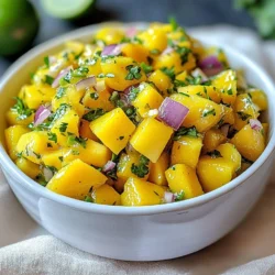 - 2 ripe mangoes, diced - 1 small red onion, finely chopped - 1 medium jalapeño, deseeded and minced - 1/4 cup fresh cilantro, chopped - Juice of 1 lime - 1/2 teaspoon ground cumin - Salt and pepper to taste Two ripe mangoes are the star of this dish. Choose mangoes that feel slightly soft when you squeeze them. Their sweetness gives the salsa a bright flavor. Next, a small red onion adds a nice crunch. Chop it finely to mix well with the mango. The onion brings a sharp taste to balance the sweet mango. You will need one medium jalapeño. Remove the seeds if you want less heat. If you love spice, keep some seeds. Mince it well to spread the heat evenly. Fresh cilantro gives a fresh taste. Chop it finely and mix it in. You can use parsley if you dislike cilantro, but it will change the taste. Juice one lime for a zesty kick. The acid adds freshness and helps the flavors pop. Ground cumin adds a warm, earthy note. It’s a small amount, but it makes a big difference. Finally, season with salt and pepper to your taste. These help bring all the flavors together. This mix of ingredients creates a tasty and colorful salsa. You can enjoy it with chips, grilled chicken, or fish. {{ingredient_image_1}} 1. Wash and peel the mangoes. Start by rinsing the two ripe mangoes under cool water. This removes dirt and germs. Use a vegetable peeler to carefully remove the skin. 2. Dice the mango and combine with onions. Cut the mango flesh away from the pit. Chop the mango into small cubes. Place these cubes into a mixing bowl. Take one small red onion and finely chop it. Add this onion to the mango bowl. 3. Prepare the jalapeño for the salsa. Grab a medium jalapeño. Cut it in half and remove the seeds if you want less heat. Mince the jalapeño into tiny pieces. Add it to the bowl for a spicy kick. 4. Add cilantro and lime juice. Take a quarter cup of fresh cilantro and chop it fine. Fold the cilantro into the mango mix. Cut a lime in half and squeeze the juice over the ingredients in the bowl. This adds a bright flavor. 5. Season with cumin, salt, and pepper. Measure out half a teaspoon of ground cumin. Sprinkle it over the mix. Season with salt and pepper to taste. Stir everything together gently with a spoon. Letting the salsa rest is key. Allow it to sit for 10-15 minutes. This resting time helps all the flavors blend together. The result? A bold and flavorful salsa that packs a punch. Enjoy it with chips or as a topping on grilled dishes. To make the best spicy mango salsa, start with ripe mangoes. Look for mangoes that feel slightly soft when you squeeze them. The skin should have a rich color, often yellow, orange, or red. A sweet smell near the stem is also a good sign of ripeness. You can check for firmness and avoid green mangoes, as they will be too tart. You can easily change the heat of your salsa. If you want less spice, remove all the seeds from the jalapeño. For more heat, leave some seeds in. Start with a small amount of jalapeño, then taste the salsa. You can always add more if you like it spicy! Serve your spicy mango salsa in a colorful bowl. Garnish it with whole cilantro leaves for a beautiful touch. This salsa goes great with tortilla chips for a fun snack. You can also use it as a topping for grilled chicken or fish. It adds a fresh, zesty flavor to any meal. Pro Tips Choose Ripe Mangoes: Select mangoes that are slightly soft to the touch and have a sweet aroma for the best flavor. Adjust the Heat: If you prefer milder salsa, be sure to remove all the seeds and membranes from the jalapeño. Let it Rest: Allowing the salsa to sit for at least 10-15 minutes after mixing helps enhance the flavors as they meld together. Experiment with Add-Ins: Feel free to add diced bell peppers or a splash of vinegar for extra depth and flavor variation. {{image_2}} You can make spicy mango salsa even better by adding other fruits. Pineapple gives a sweet twist. Diced avocado adds creaminess and richness. You can also try peaches or kiwi for a fun change. Each fruit brings its own flavor. Mix and match to find what you love. Not a fan of jalapeño? You can switch to other peppers. Try serrano for more heat or bell peppers for a milder taste. Each pepper changes the salsa's spice level. Test different types to find your favorite heat. You can boost flavors with extra spices and herbs. A pinch of smoked paprika gives a smoky kick. Chopped mint adds freshness. You can also try a dash of chili powder for warmth. Explore new flavors to make the salsa your own. To store leftover spicy mango salsa, place it in an airtight container. Make sure the lid seals well. This keeps the salsa fresh and helps prevent odors from other foods. You can also cover it tightly with plastic wrap. Keep it in the fridge for best results. In the fridge, spicy mango salsa stays fresh for about three to five days. After that, the flavors may fade. Always check for signs of spoilage. If it smells off or has a strange color, it’s best to toss it. You can freeze spicy mango salsa if you want to keep it longer. Use a freezer-safe container or a zip-top bag. Leave some space for the salsa to expand as it freezes. To thaw, place it in the fridge overnight. Give it a gentle stir before serving, as the texture may change a bit. Yes, you can make spicy mango salsa ahead of time. This salsa can sit for up to 24 hours before serving. To prepare it in advance, follow these steps: - Chop and mix all the ingredients as per the recipe. - Cover the bowl with plastic wrap or a lid. - Refrigerate until you're ready to serve. This allows the flavors to blend nicely. Be careful not to add salt too early. Salt can draw out moisture from the mango and make it watery. Add salt just before serving for the best taste and texture. Spicy mango salsa is pretty versatile. Here are some tasty options to enjoy it with: - Grilled chicken: The sweet and spicy salsa complements the flavors well. - Fish tacos: It adds a fresh touch to your tacos. - Tortilla chips: A perfect snack for parties or gatherings. - Pork: Use it as a topping for grilled pork chops. - Salads: It can brighten up any salad. Feel free to get creative and try it with other dishes you love! If you don't like cilantro, no worries! Here are some great substitutes: - Parsley: Offers a fresh taste without the strong flavor of cilantro. - Basil: Adds a hint of sweetness to the salsa. - Mint: Gives a cool touch to the salsa. - Green onions: Use the green parts for a mild onion flavor. These options will keep your salsa delicious while catering to your taste! This blog post shared everything you need to make great spicy mango salsa. We discussed the key ingredients, step-by-step preparation, and tips for making it perfect. You learned about variations to add unique flavors and how to store any leftovers. Mango salsa is fresh, vibrant, and versatile. You can enjoy it alone or as a side. Now you can easily create this tasty dish and impress your family and friends. Get ready to enjoy your delicious salsa!