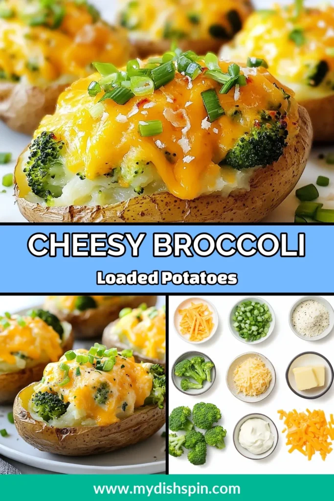 Indulge in these Cheesy Broccoli Stuffed Potatoes, a delightful vegetarian stuffed potato recipe perfect for any meal. This stuffed baked potatoes recipe features a creamy broccoli potato filling, combining sharp cheddar and cream for a tasty twist. Elevate your dinner with this easy baked potato with cheese and broccoli! Try it tonight and enjoy every bite. Save this recipe for a cheesy delight! #CheesyBroccoliStuffedPotatoes #VegetarianRecipes #StuffedPotatoes #BakedPotatoes