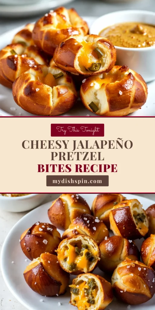 Indulge in the irresistible flavor of homemade jalapeño cheddar pretzel bites with this easy pretzel recipe. Perfect as spicy cheese pretzel snacks, these delightful bites are packed with sharp cheddar and jalapeños for a kick. Whether you're baking pretzel bites at home for a gathering or just a snack, this homemade pretzel bites recipe is a crowd-pleaser. Try it today and elevate your snack game! #JalapeñoCheddarPretzelBites #PretzelSnack #HomemadePretzels #BakingFun