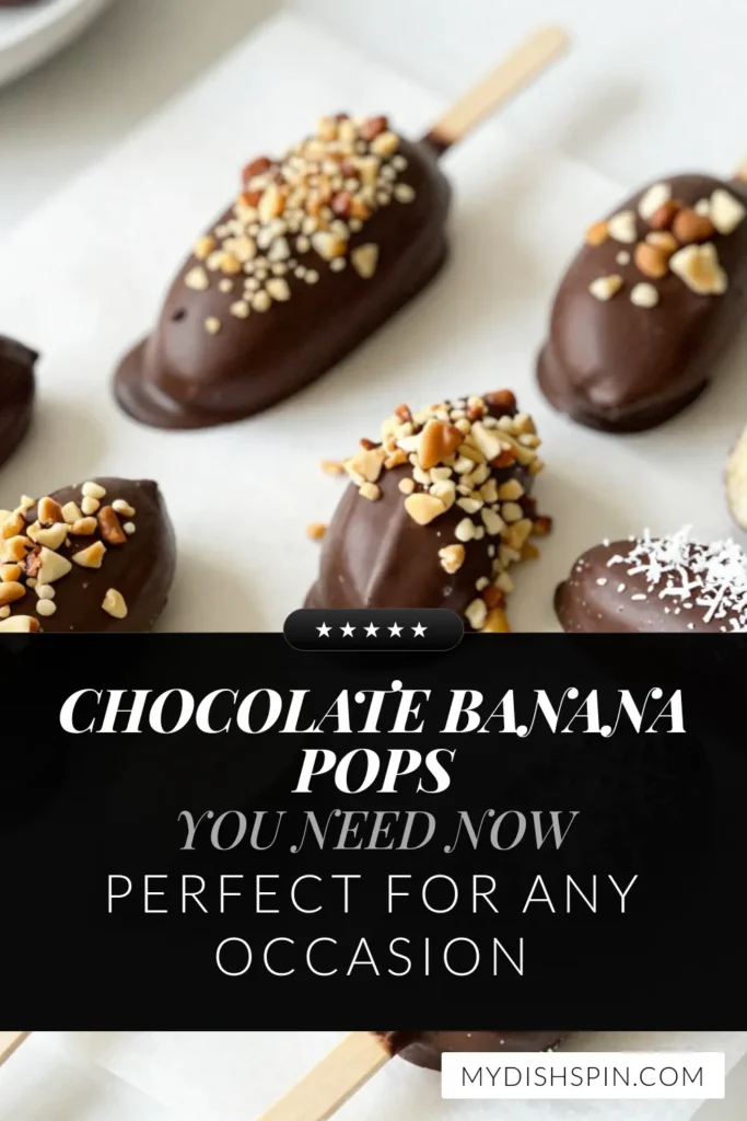Indulge in these delicious chocolate covered banana pops for a perfect easy banana dessert! These frozen banana treats are not only fun to make but also a healthy chocolate snack that your family will love. Homemade banana pops are a delightful way to satisfy your sweet tooth without the guilt. Try this simple recipe today and enjoy a tasty treat! Save and share the joy! #ChocolateCoveredBananaPops #FrozenBananaTreats #EasyBananaDessert #HealthyChocolateSnack