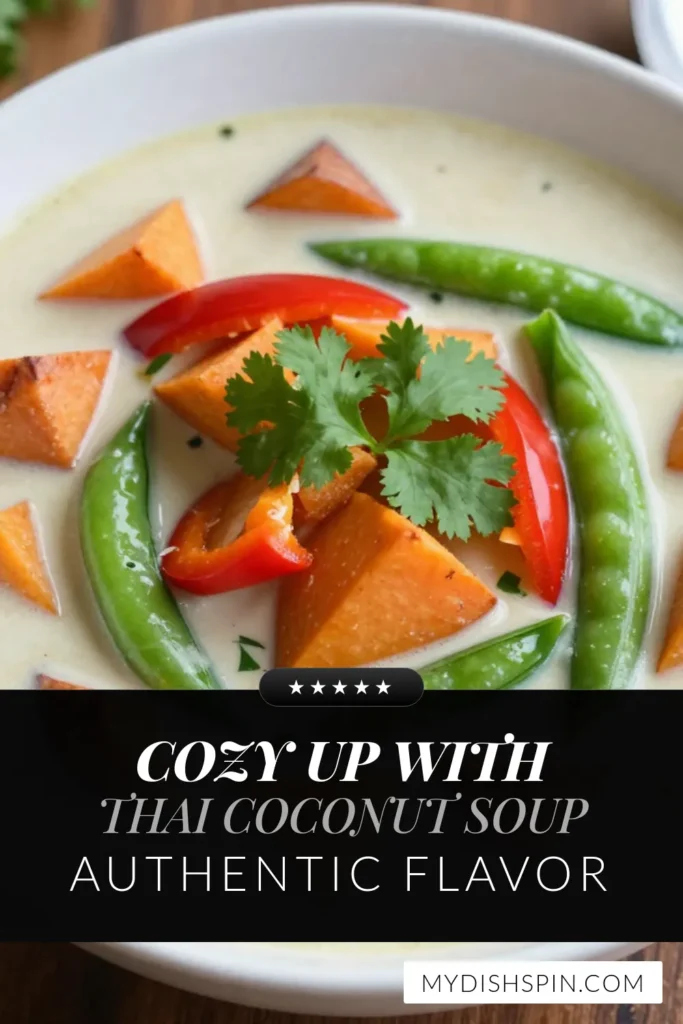 Discover the deliciousness of Thai coconut curry soup with this easy vegetable curry soup recipe that's perfect for any night! Packed with vibrant flavors from coconut milk, sweet potatoes, and fresh veggies, this Thai red curry soup is both healthy and comforting. Enjoy this simple and nourishing coconut milk soup recipe that your whole family will love! Save this recipe for your next meal! #ThaiCoconutCurrySoup #HealthySoupRecipes #CoconutMilkSoupRecipe #EasyVegetableCurrySoup