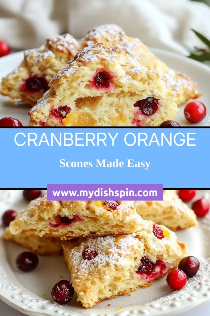 Discover the perfect fall baking recipe with this delightful Cranberry Orange Scones recipe. Whip up these easy scones with cranberries that are bursting with citrus flavor. Just a few simple ingredients create homemade scones that are perfect for breakfast or a cozy afternoon treat. Follow our step-by-step guide for a delicious experience. Try this citrus scone recipe today! Save & share your baking adventures! #SconeRecipe #FallBaking #CranberryOrange #HomemadeScones