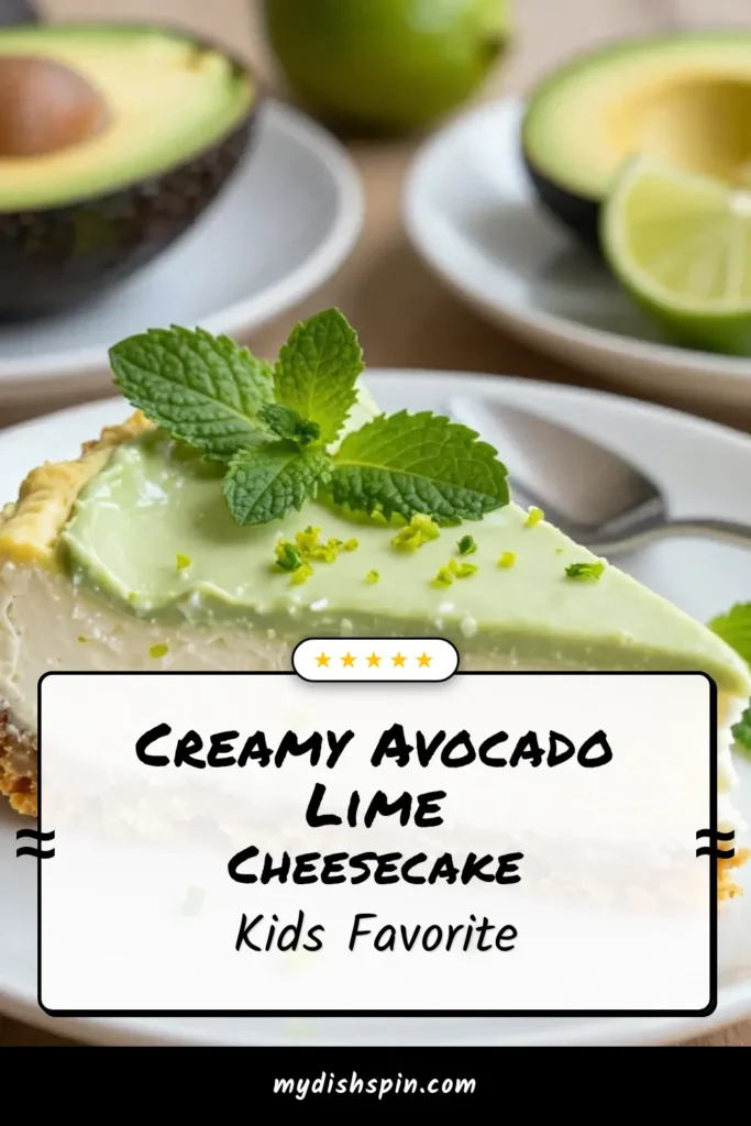 Indulge in the refreshing taste of Avocado Lime Cheesecake with this simple no-bake cheesecake recipe! Perfect for health-conscious dessert lovers, this creamy avocado dessert is not only delicious but also gluten-free. Made with ripe avocados, cream cheese, and a zesty lime twist, it's a healthy dessert recipe everyone will enjoy. Save this recipe for a guilt-free treat that impresses! #AvocadoLimeCheesecake #HealthyDesserts #GlutenFreeCheesecake #NoBakeDessert