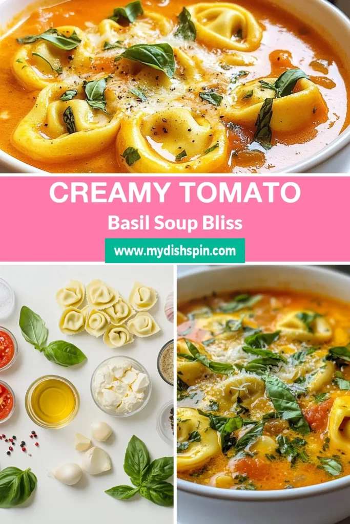 Discover the ultimate comfort food with this Creamy Tomato Basil Tortellini Soup recipe! Perfect for any season, this easy tomato soup combines rich flavors and fresh ingredients, making it a must-try vegetarian soup. With delightful basil and tortellini, it's simple to prepare and perfect for weeknight dinners. Get ready to enjoy a delicious bowl of creamy goodness! Save this easy recipe for later! #CreamyTomatoBasilSoup #TortelliniSoupRecipe #VegetarianSoupRecipes #EasyTomatoSoup