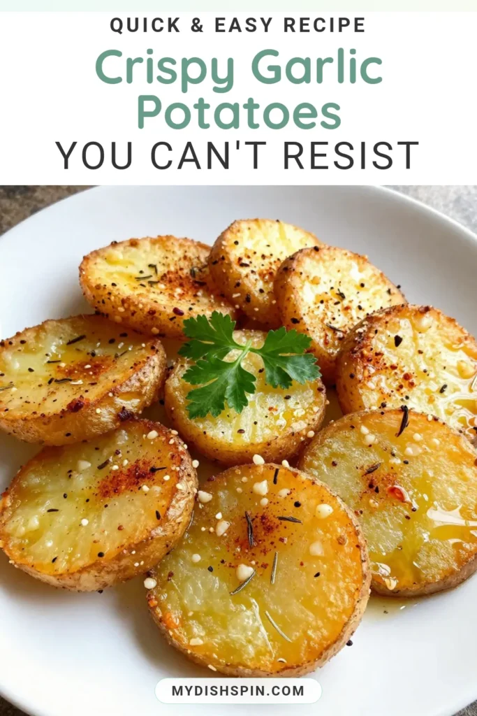 Indulge in these crispy garlic smash potatoes for a tasty side dish anyone can make! With roasted garlic potatoes that are easy to prepare, this baby potatoes recipe is sure to impress. Oven baked crispy potatoes are drizzled with a flavorful garlic oil for that perfect crunch. Perfect for gatherings or family dinners! Try this easy potato recipe today and elevate your meal. Don’t forget to save for later! #CrispyGarlicSmashPotatoes #EasyPotatoRecipes #OvenBakedCrispyPotatoes #RoastedGarlicPotatoes