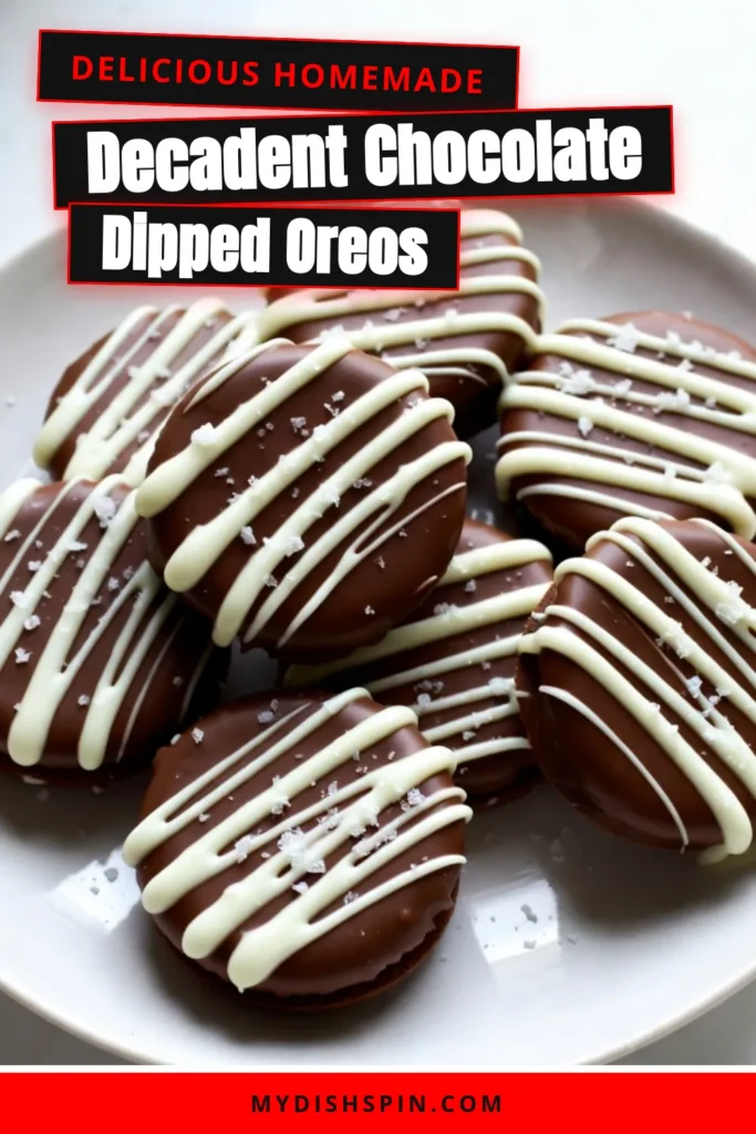Indulge in this easy Oreo dessert recipe with homemade chocolate-covered cookies that will satisfy your sweet tooth! These decadent chocolate-dipped Oreos are perfect for parties or as a delightful treat for yourself. With a drizzle of white chocolate, they're not only delicious but also visually stunning. Get ready to impress your friends and family! Try making these chocolate-dipped Oreos today! #OreoDessert #ChocolateTreats #HomemadeCookies #EasyRecipes