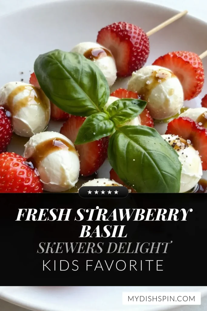 Discover the perfect summer treat with these Strawberry Basil Mozzarella Skewers! This fresh take on traditional Caprese skewers combines juicy strawberries, aromatic basil, and creamy mozzarella, drizzled with balsamic glaze for a burst of flavor. These easy summer appetizers are ideal for gatherings or a refreshing snack. Try this delightful recipe today and impress your guests! Save for later! #StrawberryRecipes #SummerAppetizers #CapreseSkewers #BalsamicGlaze