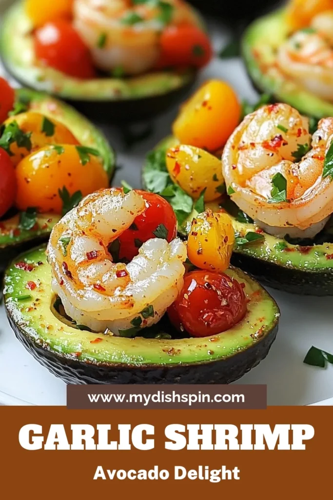 Discover the deliciousness of garlic shrimp stuffed avocados! This easy recipe combines tender shrimp with creamy avocado, making it a perfect choice for healthy shrimp recipes or an impressive appetizer. Enjoy this avocado salad with shrimp and wow your guests with flavorful stuffed avocado recipes. Make it today and savor every bite! Save and share this quick dish for your next gathering! #GarlicShrimpStuffedAvocados #HealthyRecipes #AvocadoSalad #EasyAppetizers