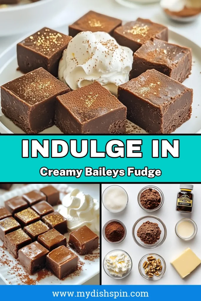 Indulge in this Creamy Baileys fudge that's perfect for any occasion! This easy fudge recipe combines rich chocolate with the delightful flavor of Baileys Irish Cream for a no-bake fudge dessert that everyone will love. Follow this simple Baileys fudge recipe to create homemade chocolate fudge that's sure to impress. Perfect for gifting or your next gathering! Save this recipe now and enjoy a delicious treat. #BaileysFudge #EasyFudgeRecipe #NoBakeDessert #ChocolateFudge