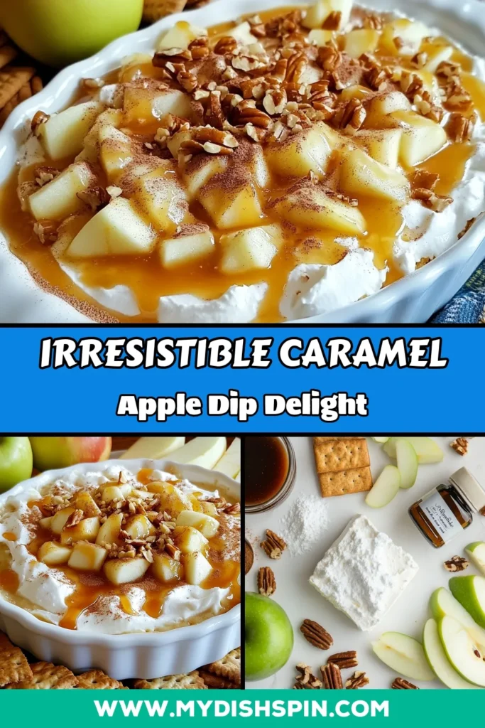 Indulge in this delicious Caramel Apple Cheesecake Dip, a simple and quick easy cheesecake dip recipe perfect for parties or cozy nights. With a creamy blend of cream cheese, caramel sauce, and fresh apples, this no-bake caramel dip will delight everyone. Serve with apple slices and graham crackers for the ultimate apple dessert dip experience. Try this easy recipe today and make your gatherings unforgettable! #CaramelApple #DessertDip #NoBakeDessert #CheesecakeDip