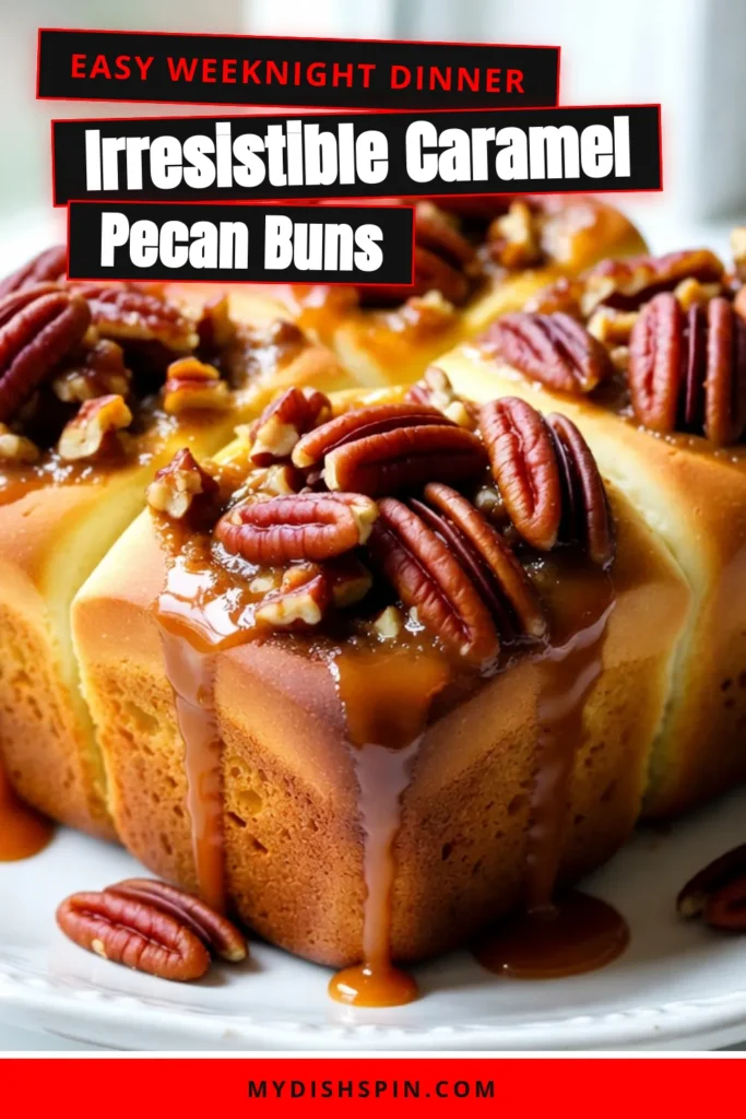 Indulge in the gooey goodness of Caramel Pecan Sticky Buns with this easy sticky buns recipe! Perfect for a quick breakfast, these homemade caramel buns are drizzled with a rich caramel sauce and topped with crunchy pecans. With simple ingredients and straightforward steps, you can create a delightful pecan dessert recipe that will impress family and friends. Try making these delicious buns today and elevate your baking game! #StickyBuns #BakingRecipes #PecanDessert #HomemadeTreats