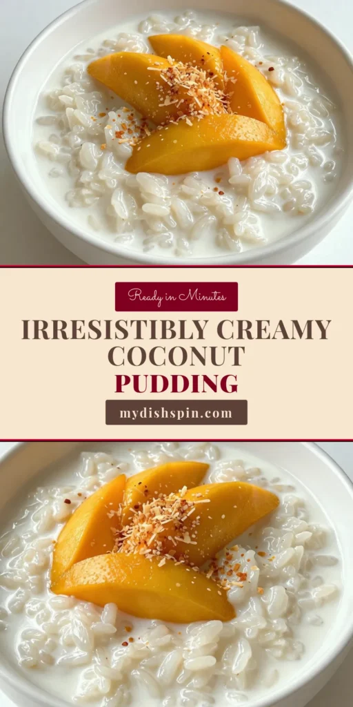Indulge in this creamy coconut rice pudding that's a tropical twist on traditional desserts! Made with Arborio rice, this easy rice pudding features a rich blend of coconut milk for a deliciously smooth texture. Perfect as a comforting treat or a stunning dessert, this tropical rice pudding recipe is sure to impress. Top with fresh mango and toasted coconut for the ultimate experience! Save this recipe now and enjoy a taste of paradise! #CoconutRicePudding #EasyRicePudding #CoconutMilkRecipes #TropicalDessert